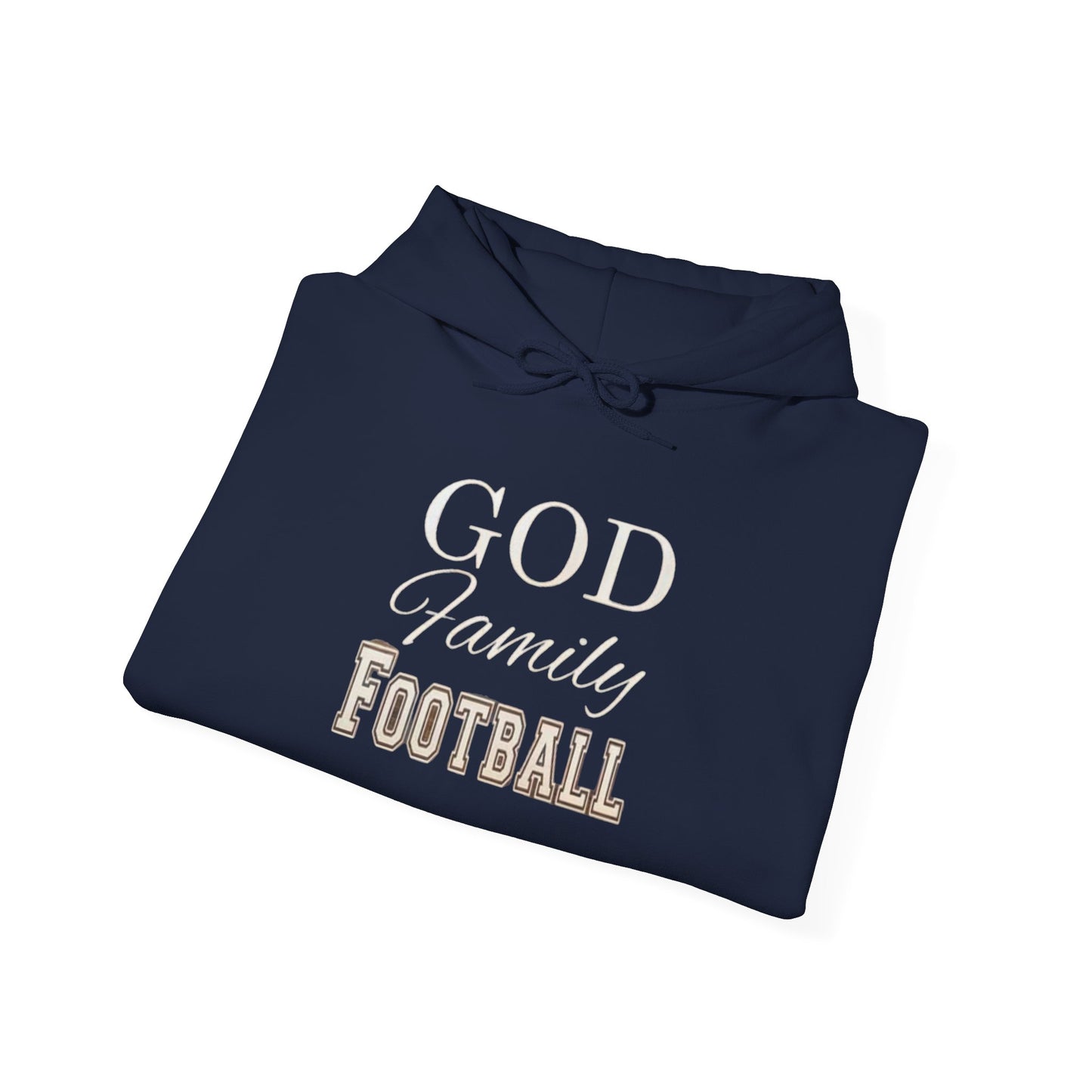 Faith & Family Football Hoodie, God Family Football Sweatshirt, Unisex Pullover, Passionate Sportswear, Ideal Gift for Fans