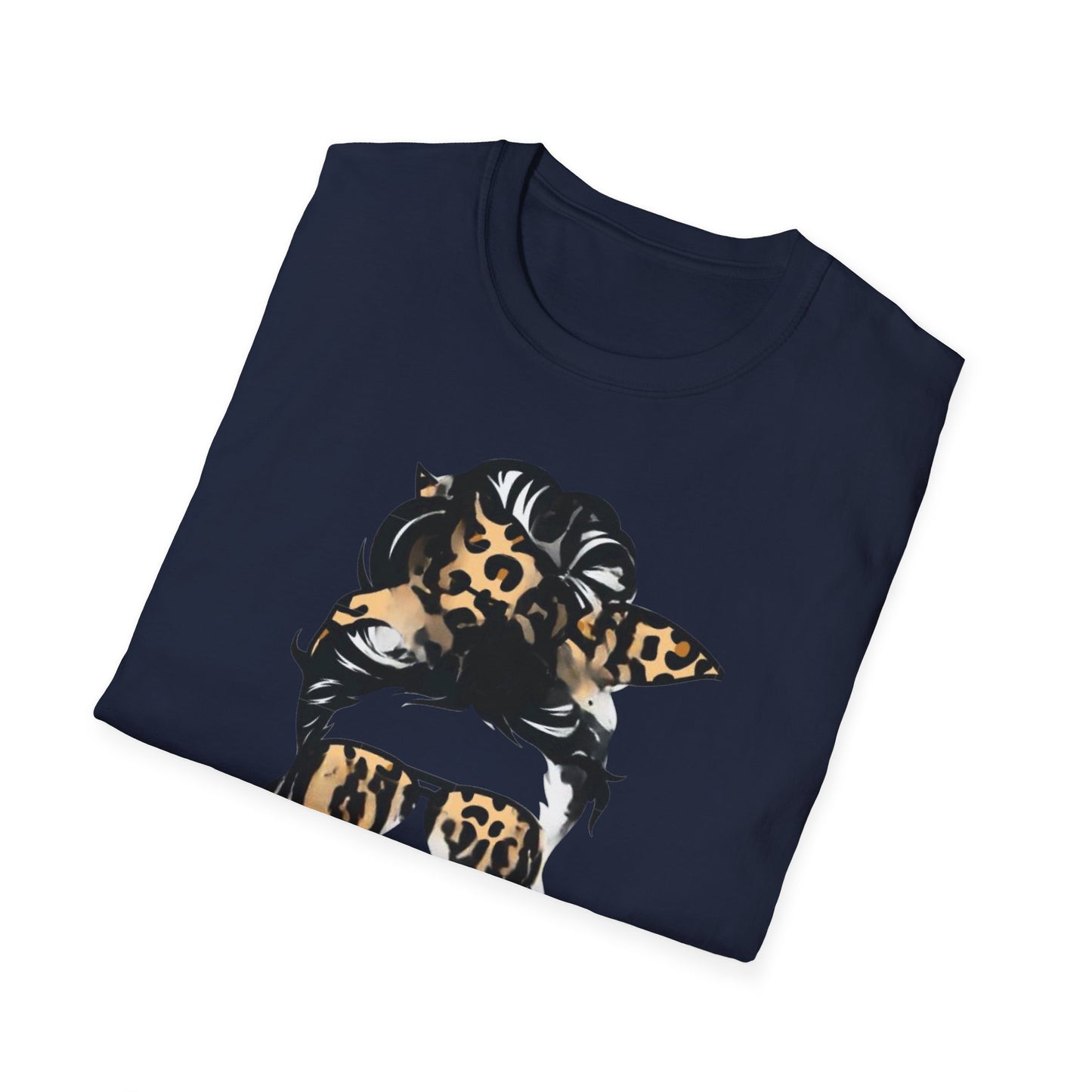 #MomLife Leopard Print Unisex Softstyle T-Shirt, Gift for Moms, Casual Wear, Mother's Day T-Shirt, Trendy Mom Apparel