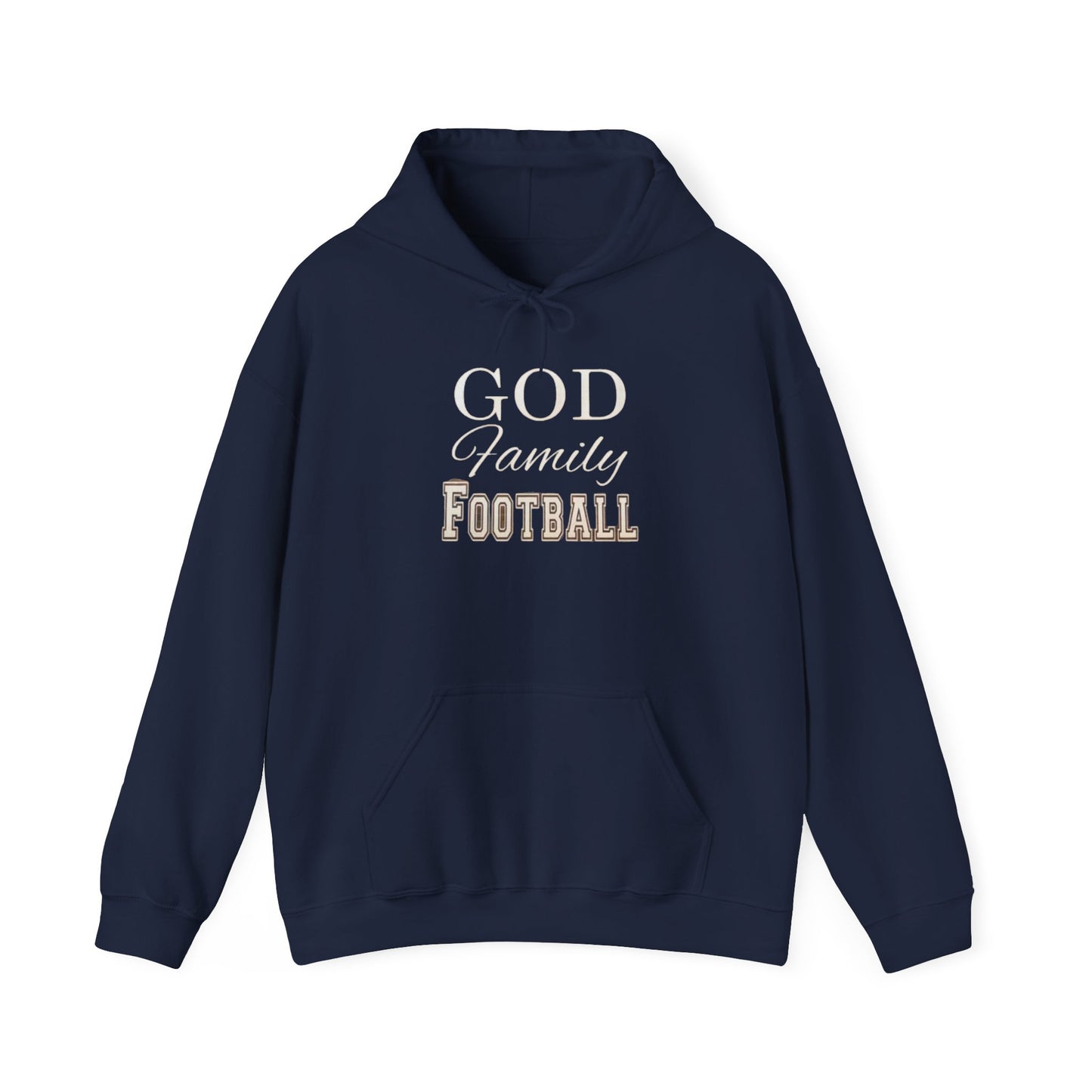 Faith & Family Football Hoodie, God Family Football Sweatshirt, Unisex Pullover, Passionate Sportswear, Ideal Gift for Fans