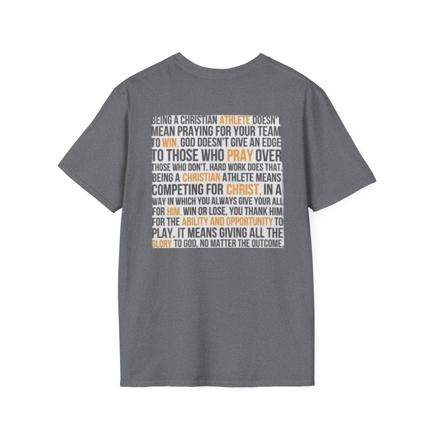 Christian Athelete T-Shirt, Inspirational Tee, Unisex Softstyle Shirt, Sports Motivational Top, Faith and Competition Apparel