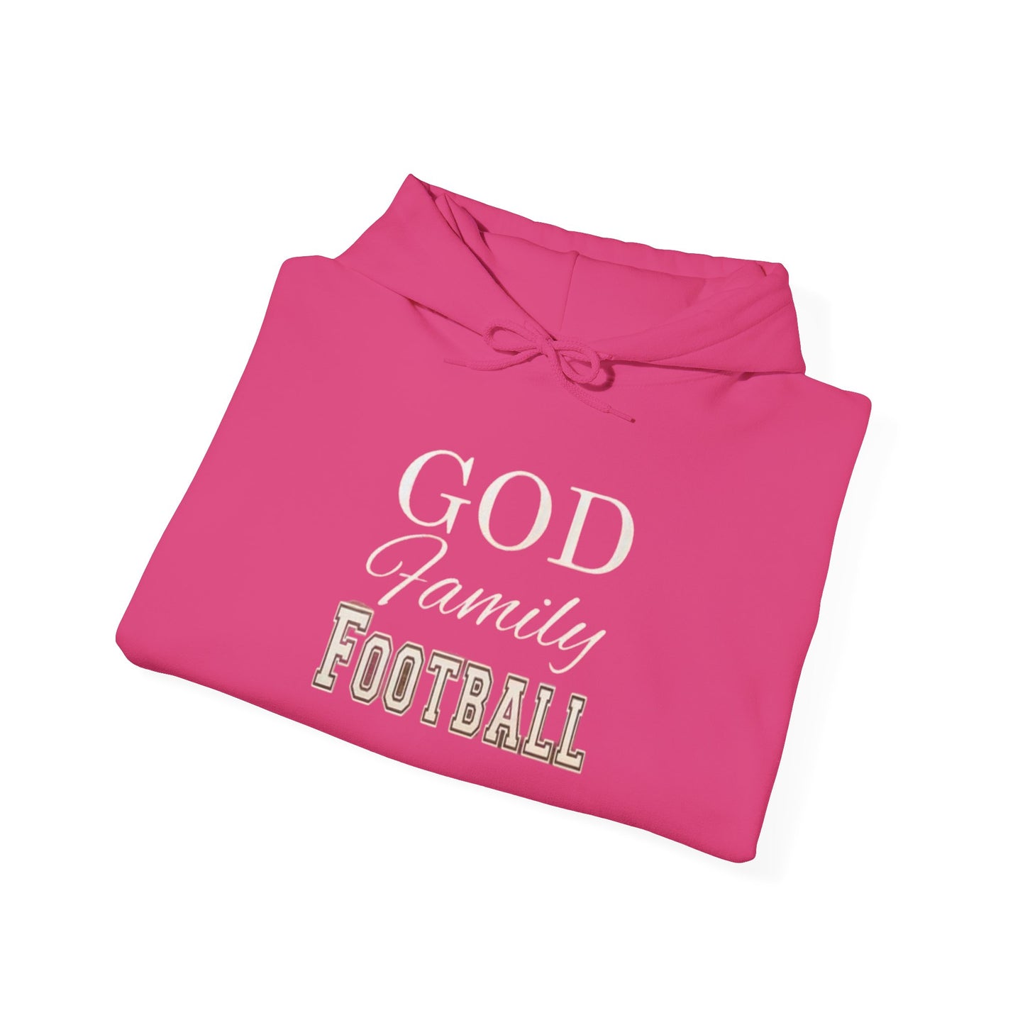 Faith & Family Football Hoodie, God Family Football Sweatshirt, Unisex Pullover, Passionate Sportswear, Ideal Gift for Fans