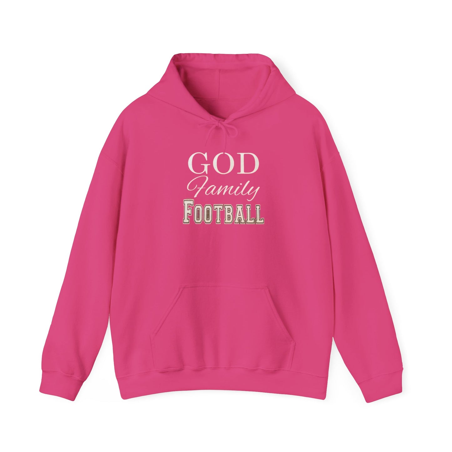 Faith & Family Football Hoodie, God Family Football Sweatshirt, Unisex Pullover, Passionate Sportswear, Ideal Gift for Fans