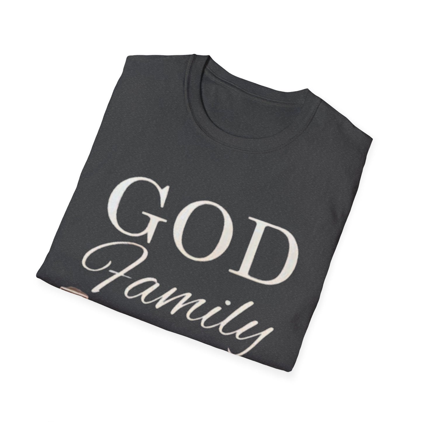 God Family Football Unisex Softstyle T-Shirt | Family Game Day Tee, Sporty Gift, Everyday Comfort, Fall Sportswear, Faith-Inspired Apparel