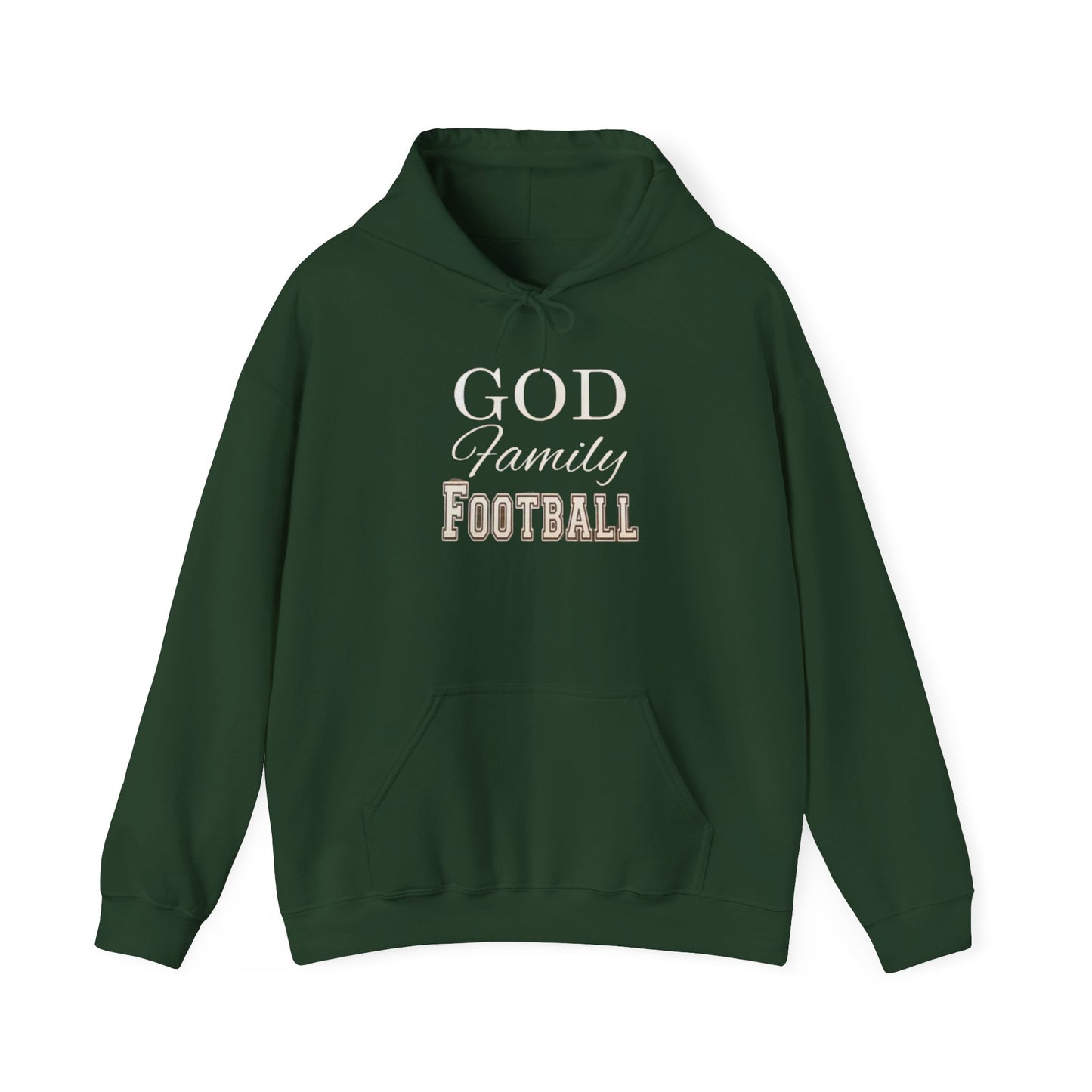 Faith & Family Football Hoodie, God Family Football Sweatshirt, Unisex Pullover, Passionate Sportswear, Ideal Gift for Fans
