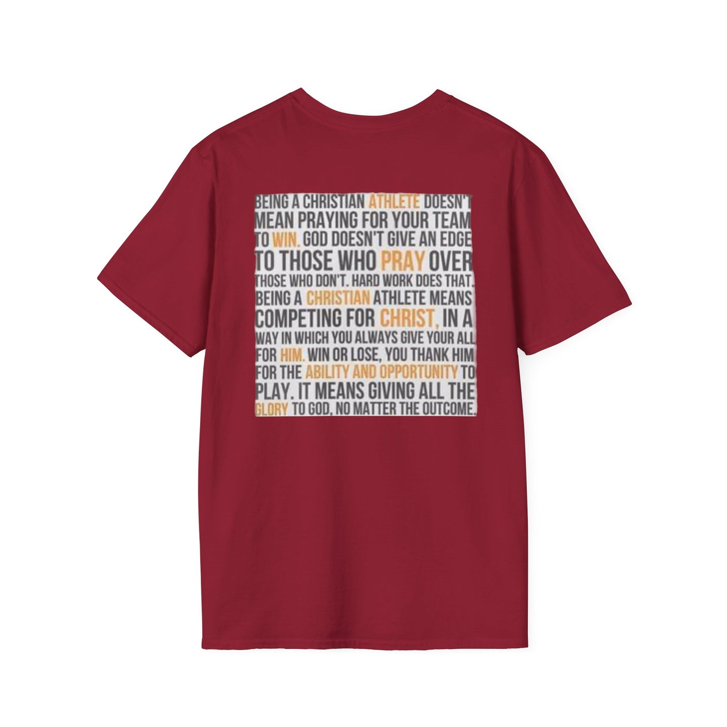 Christian Athelete T-Shirt, Inspirational Tee, Unisex Softstyle Shirt, Sports Motivational Top, Faith and Competition Apparel