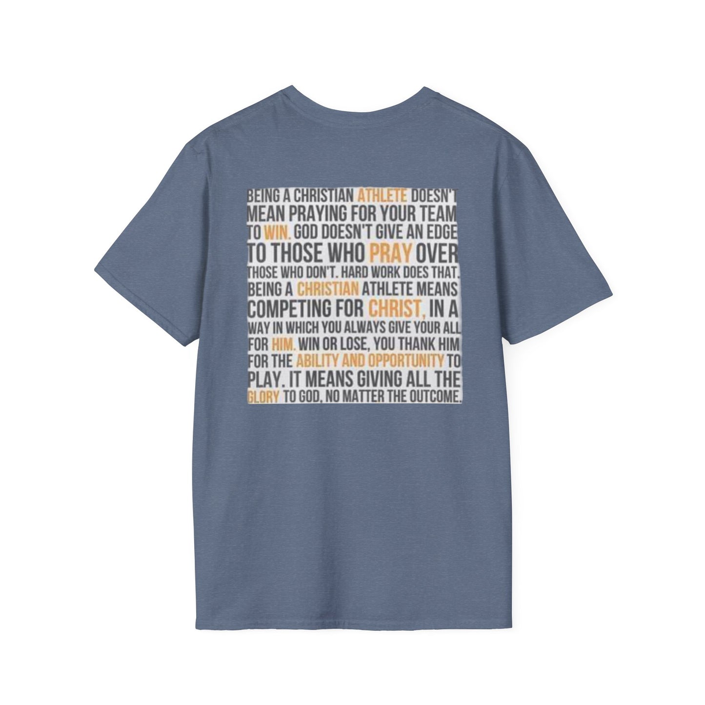 Christian Athelete T-Shirt, Inspirational Tee, Unisex Softstyle Shirt, Sports Motivational Top, Faith and Competition Apparel