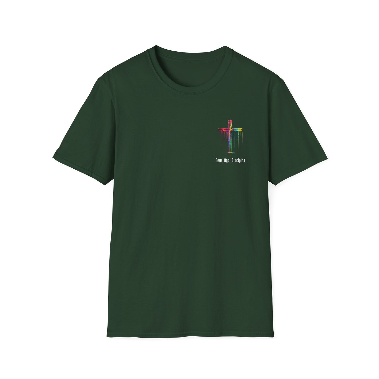 Rainbow Cross Graphic T-Shirt, Christian Apparel, Unisex Tee, Faith-Based Gift, Stylish Religious Wear