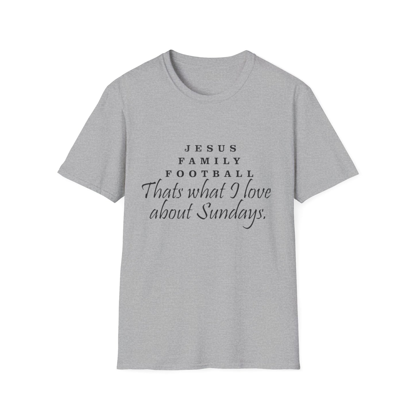 Faith & Family Unisex T-Shirt - Perfect for Game Day, Sundays, Church, Family Gatherings, Gift for Football Lovers