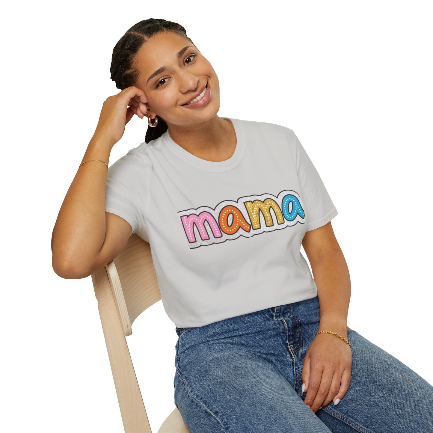 Colorful Mama T-Shirt, Unisex Softstyle Tee for Moms, Mother's Day Gift, Family Outing Shirt, Cozy Casual Wear