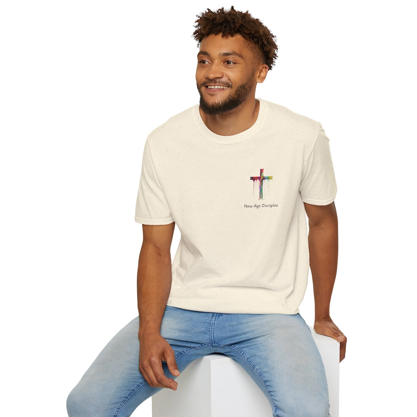 Rainbow Cross Graphic T-Shirt, Christian Apparel, Unisex Tee, Faith-Based Gift, Stylish Religious Wear