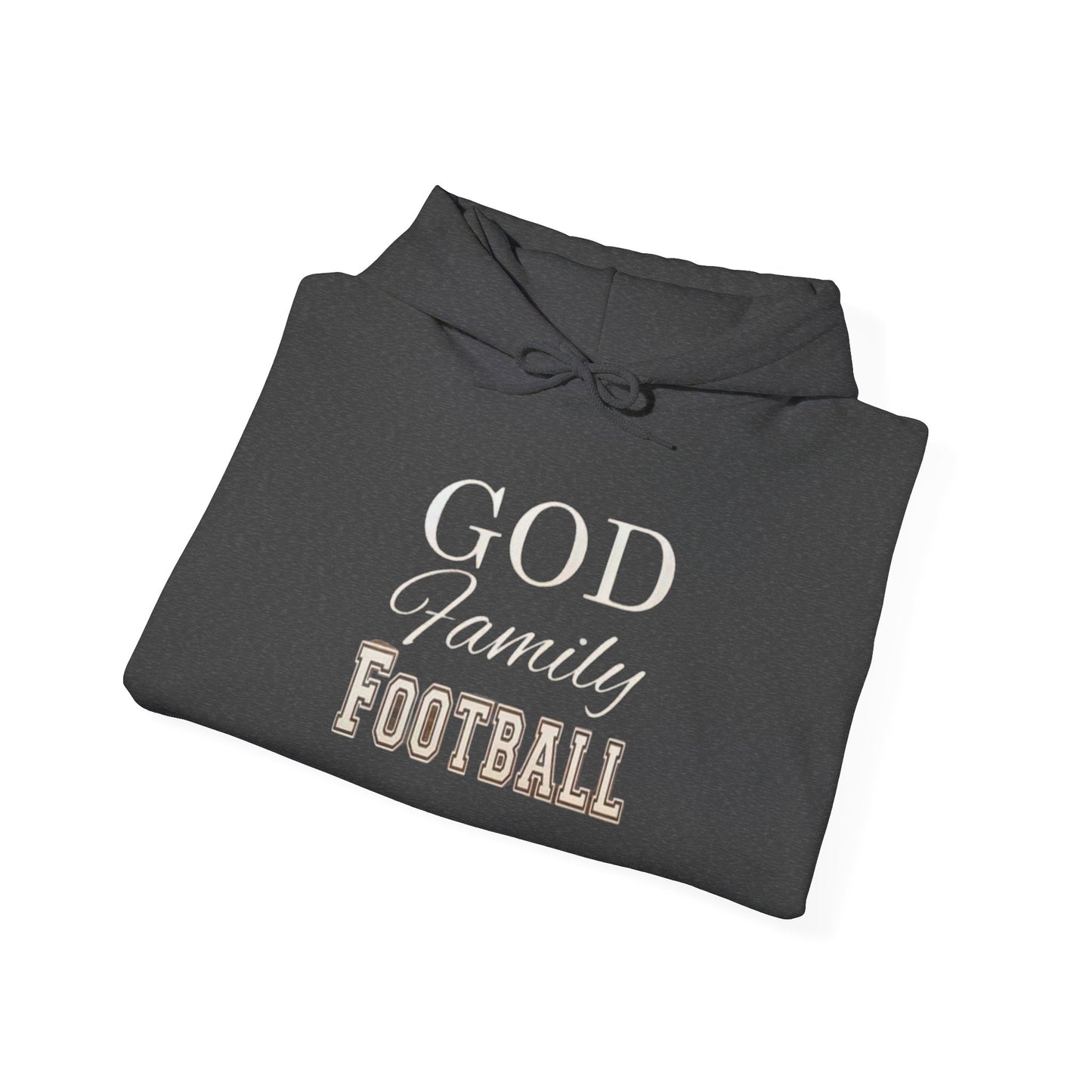 Faith & Family Football Hoodie, God Family Football Sweatshirt, Unisex Pullover, Passionate Sportswear, Ideal Gift for Fans