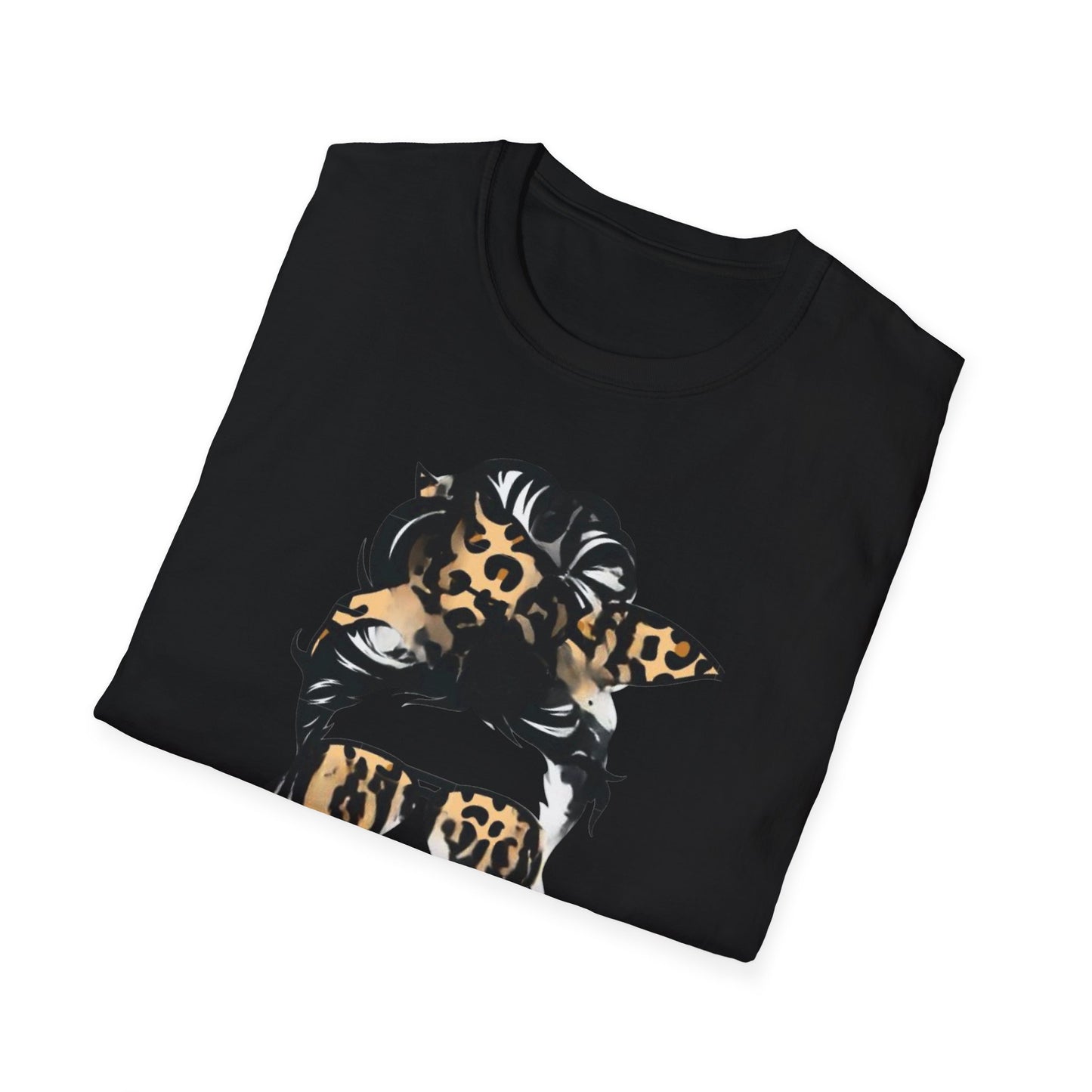 #MomLife Leopard Print Unisex Softstyle T-Shirt, Gift for Moms, Casual Wear, Mother's Day T-Shirt, Trendy Mom Apparel