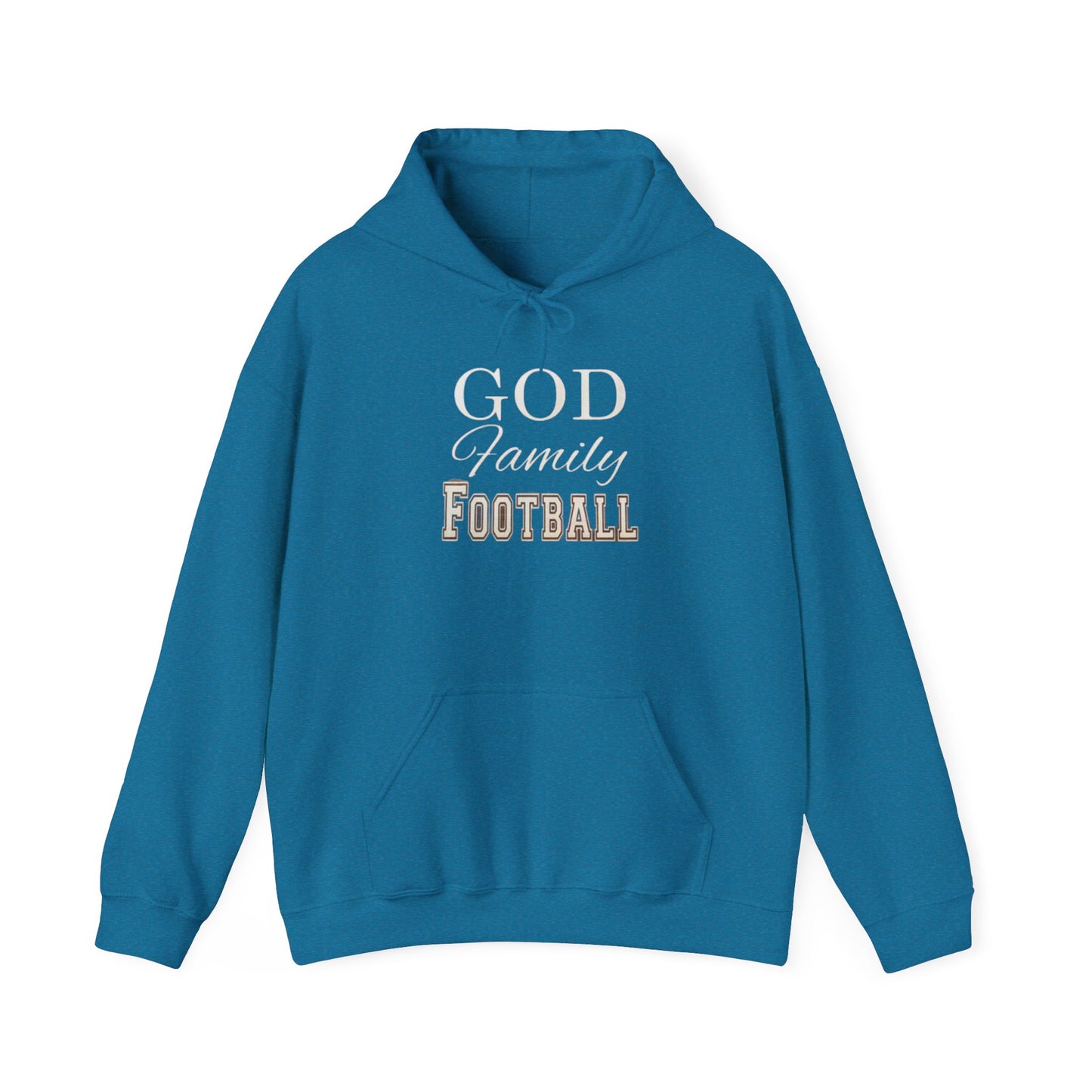 Faith & Family Football Hoodie, God Family Football Sweatshirt, Unisex Pullover, Passionate Sportswear, Ideal Gift for Fans