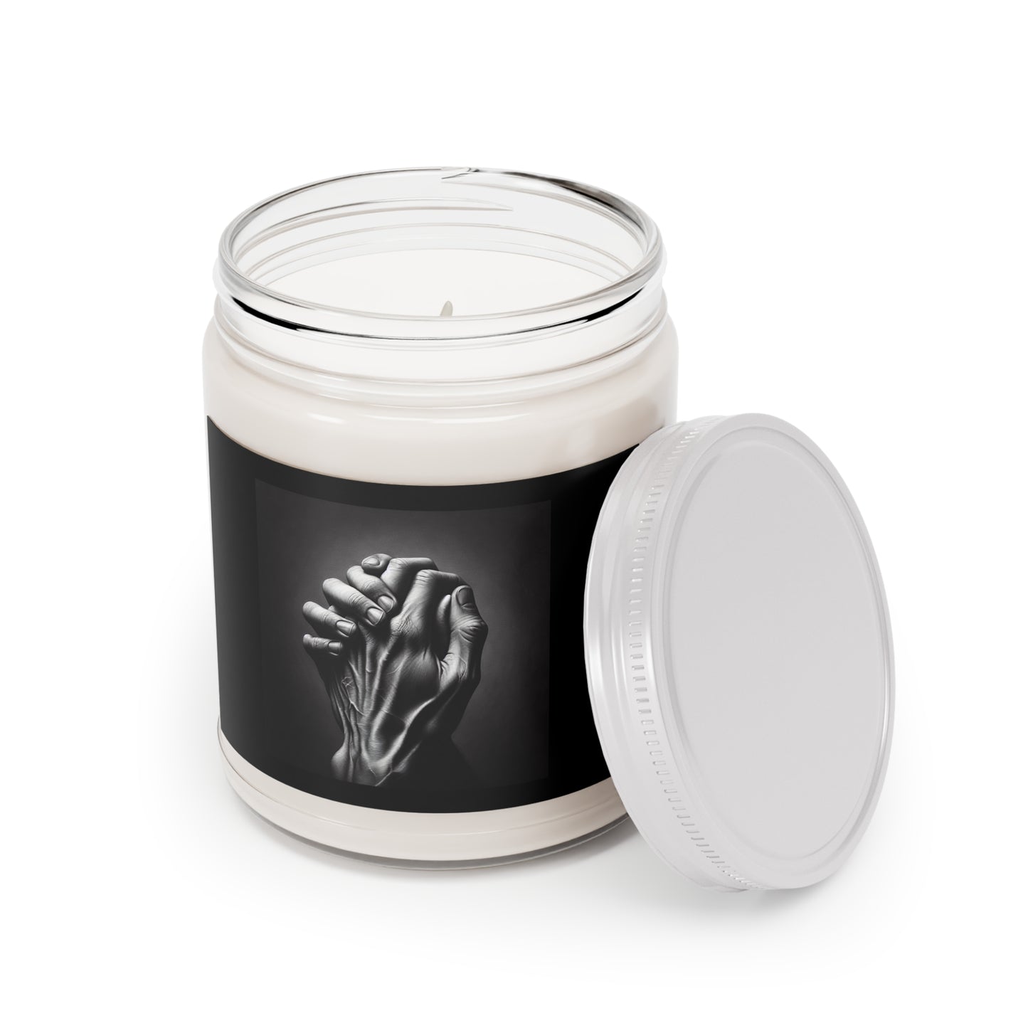 Emotive Black & White Scented Candle, Hand-Holding Art Candle, Home Decor Gift, Unique Candle, Meditation Scent