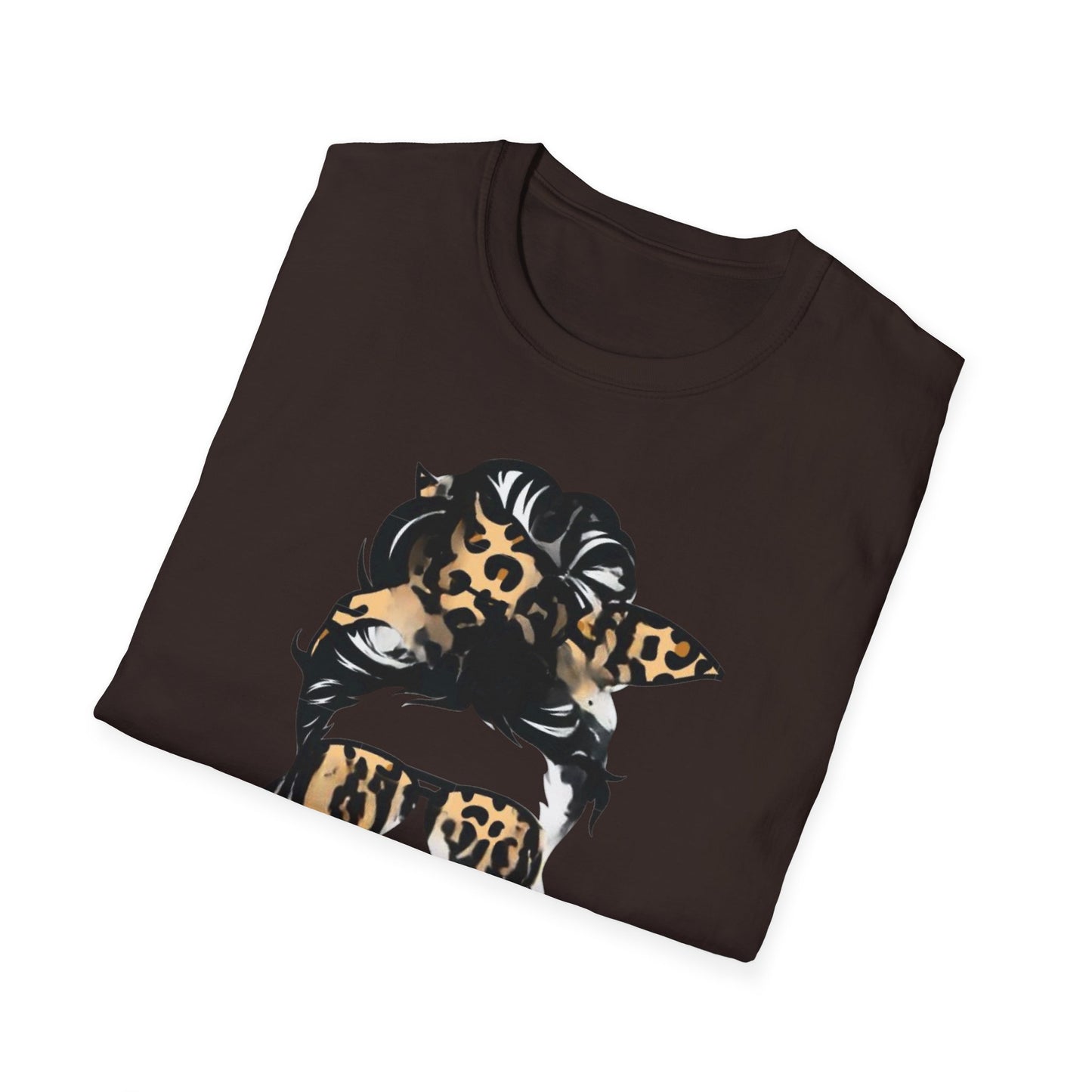 #MomLife Leopard Print Unisex Softstyle T-Shirt, Gift for Moms, Casual Wear, Mother's Day T-Shirt, Trendy Mom Apparel