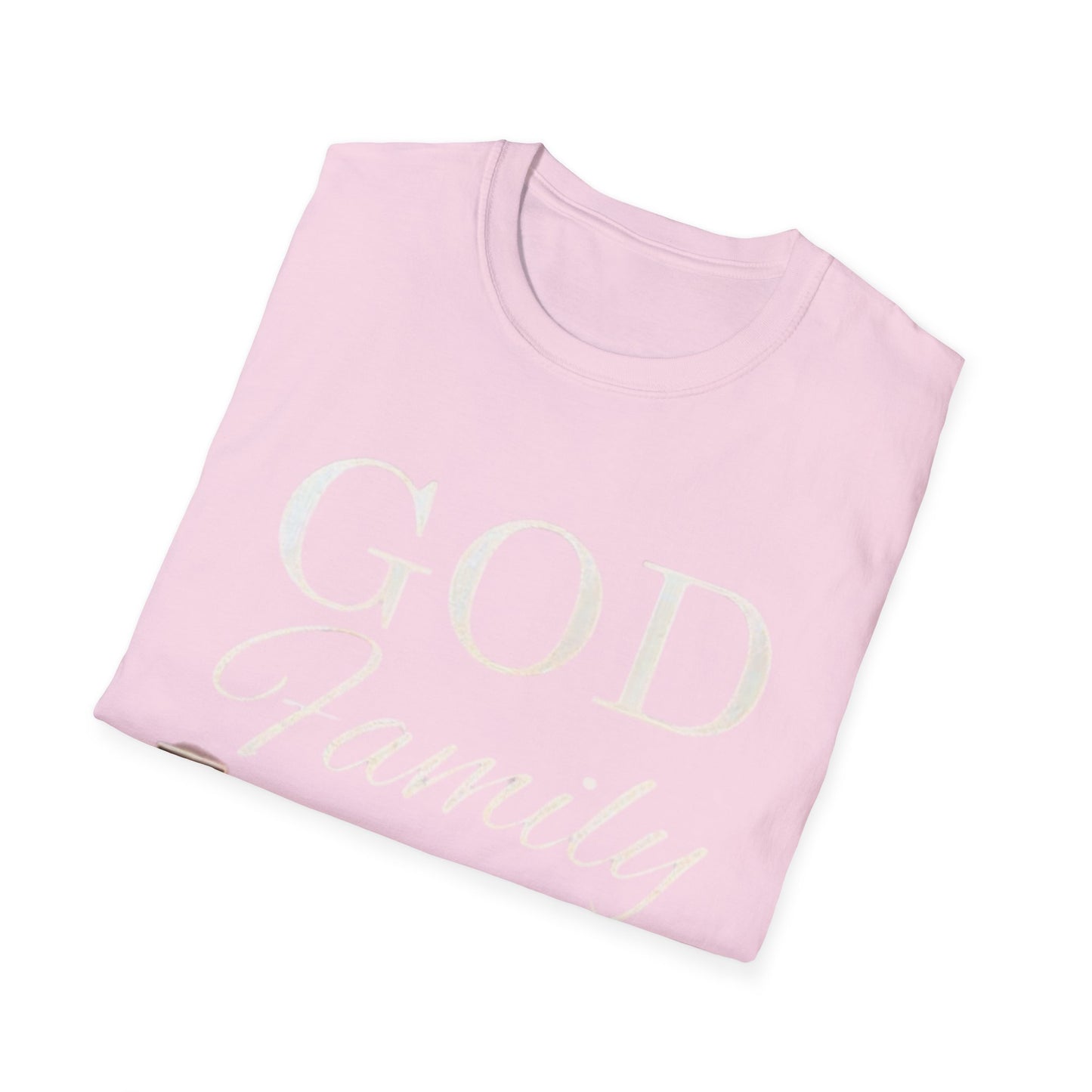 God Family Football Unisex Softstyle T-Shirt | Family Game Day Tee, Sporty Gift, Everyday Comfort, Fall Sportswear, Faith-Inspired Apparel