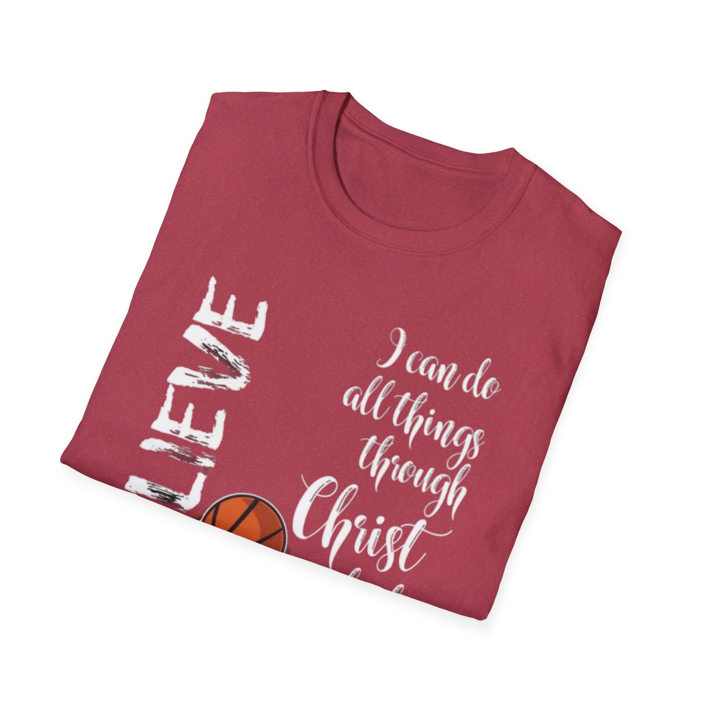 Inspirational Basketball T-Shirt, Motivational Tee, Faith-Based Apparel, Unisex T-Shirt, Gift for Athletes, Sportswear, Christian Quote