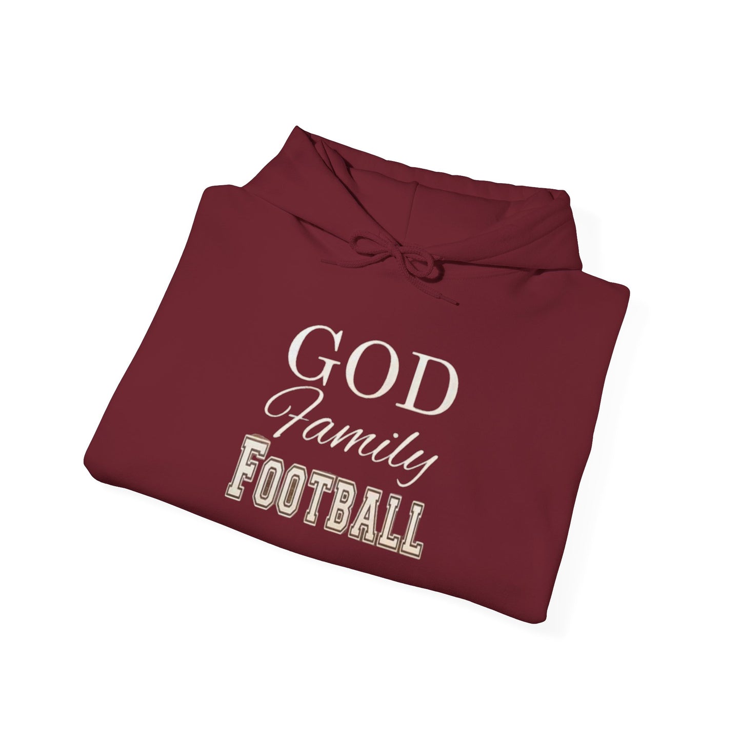 Faith & Family Football Hoodie, God Family Football Sweatshirt, Unisex Pullover, Passionate Sportswear, Ideal Gift for Fans