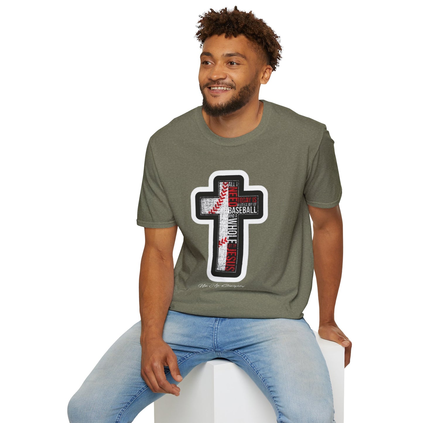 Baseball Cross T-Shirt - Faith & Sports, Unisex Tee, Gift for Baseball Lovers, Christian Apparel, Soft Cotton Tee
