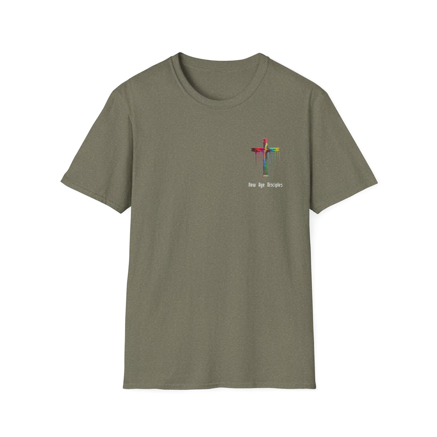 Rainbow Cross Graphic T-Shirt, Christian Apparel, Unisex Tee, Faith-Based Gift, Stylish Religious Wear