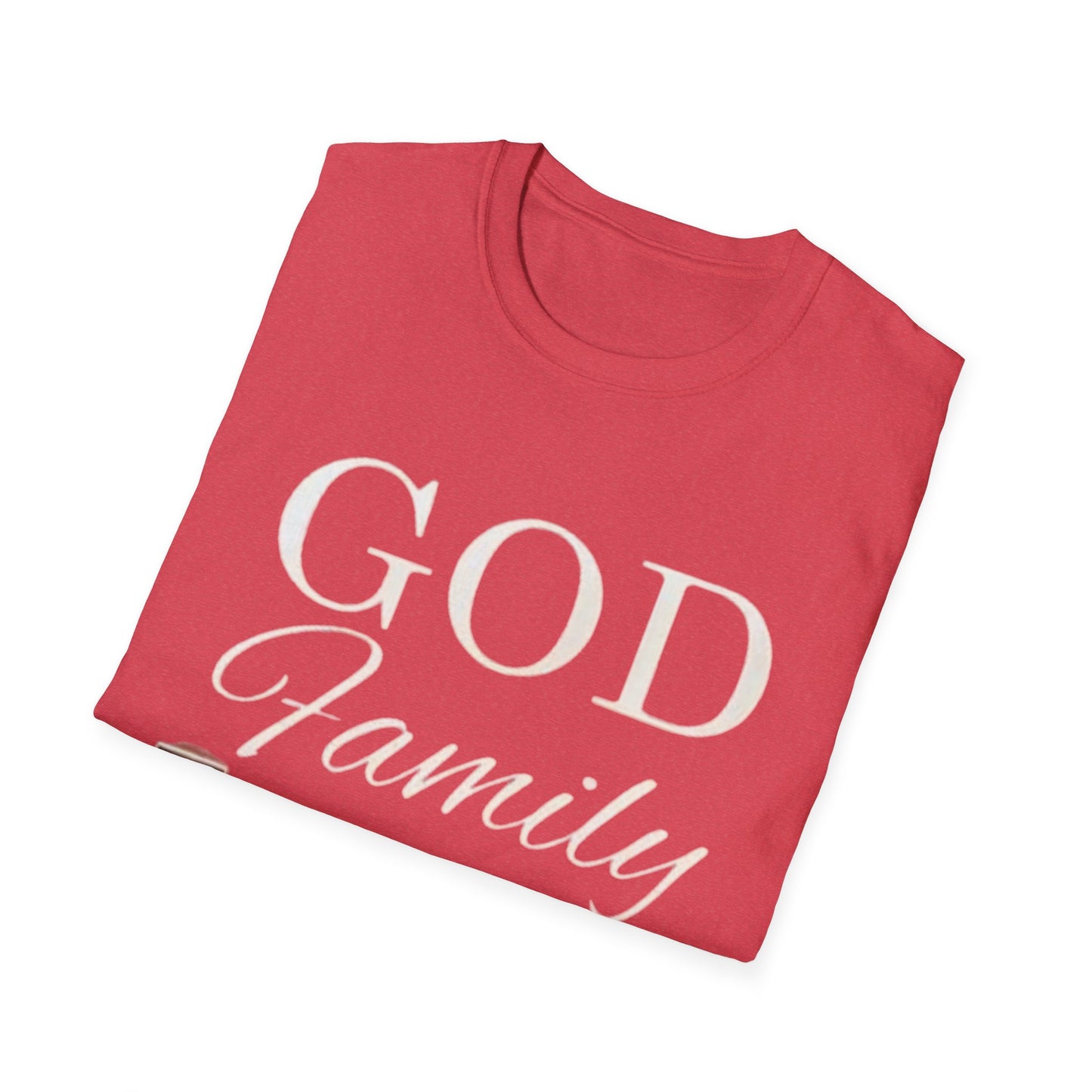 God Family Football Unisex Softstyle T-Shirt | Family Game Day Tee, Sporty Gift, Everyday Comfort, Fall Sportswear, Faith-Inspired Apparel