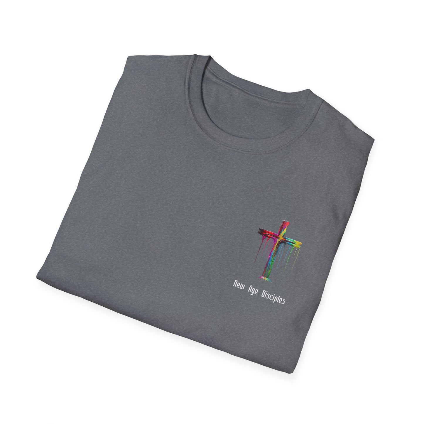 Rainbow Cross Graphic T-Shirt, Christian Apparel, Unisex Tee, Faith-Based Gift, Stylish Religious Wear