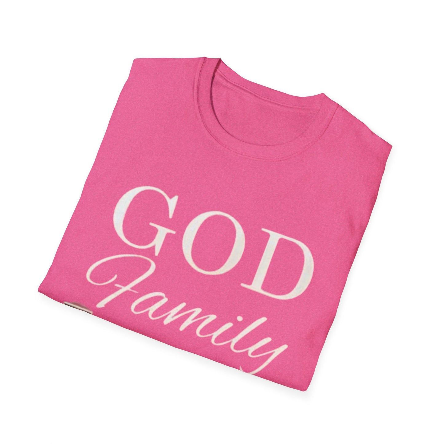 God Family Football Unisex Softstyle T-Shirt | Family Game Day Tee, Sporty Gift, Everyday Comfort, Fall Sportswear, Faith-Inspired Apparel