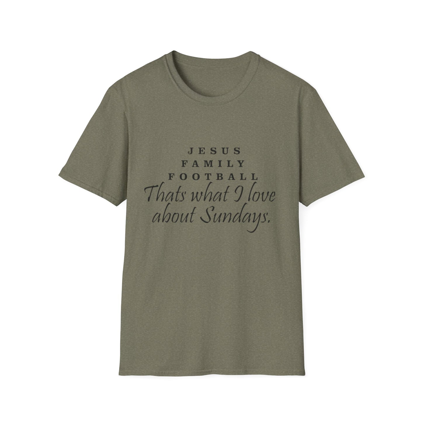 Faith & Family Unisex T-Shirt - Perfect for Game Day, Sundays, Church, Family Gatherings, Gift for Football Lovers