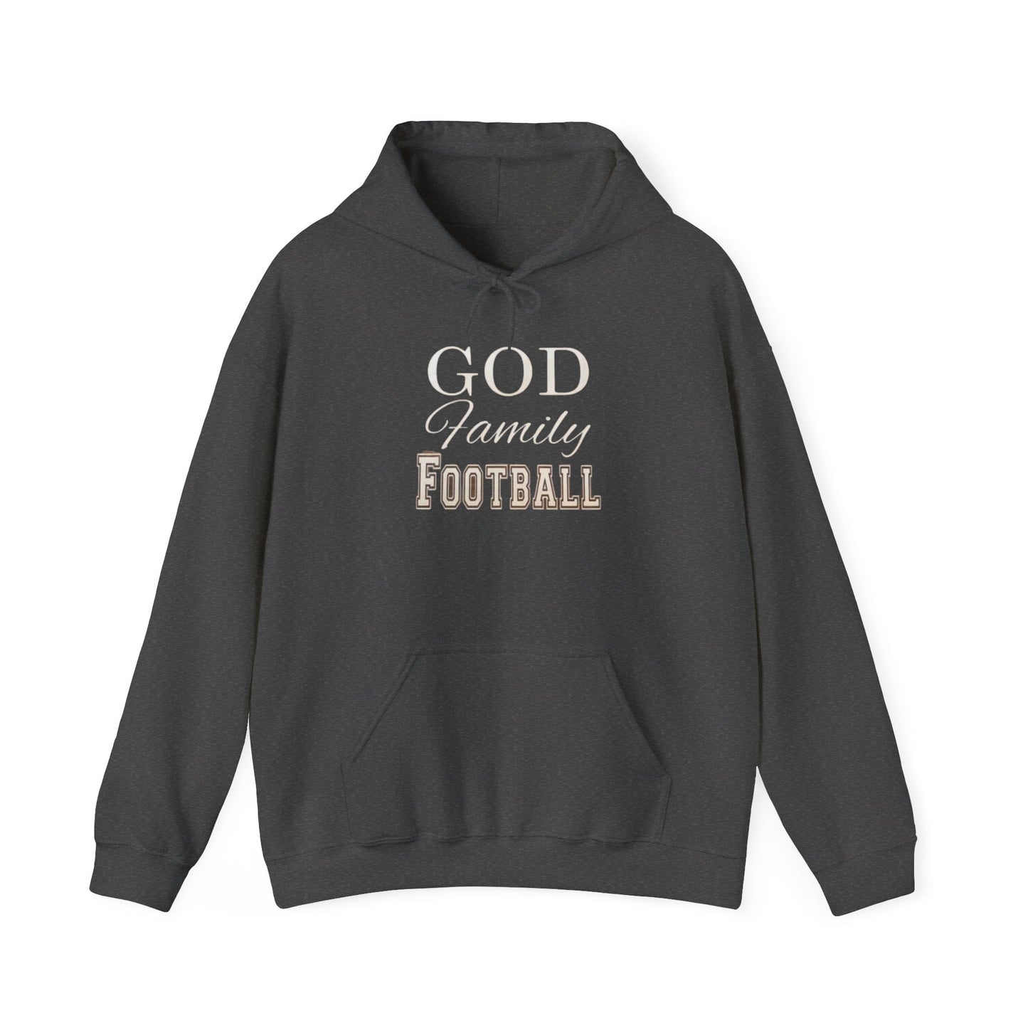 Faith & Family Football Hoodie, God Family Football Sweatshirt, Unisex Pullover, Passionate Sportswear, Ideal Gift for Fans