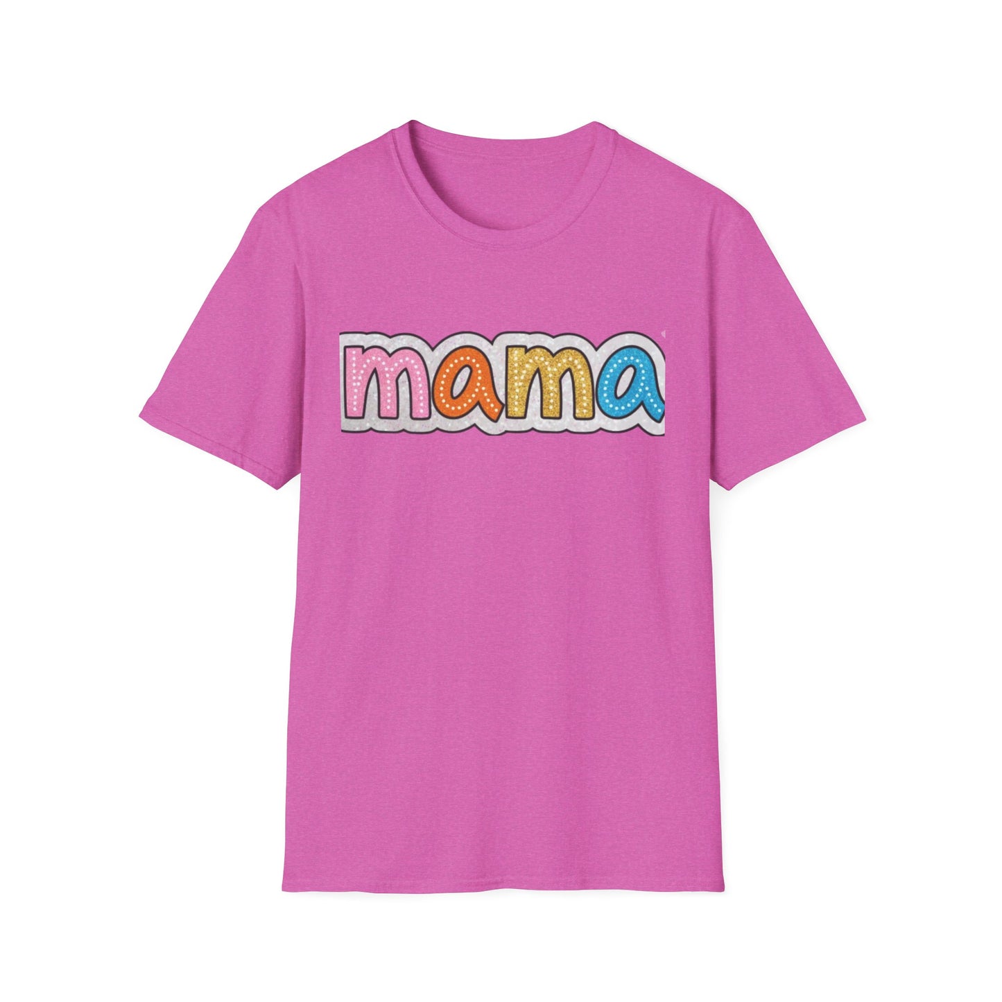 Colorful Mama T-Shirt, Unisex Softstyle Tee for Moms, Mother's Day Gift, Family Outing Shirt, Cozy Casual Wear