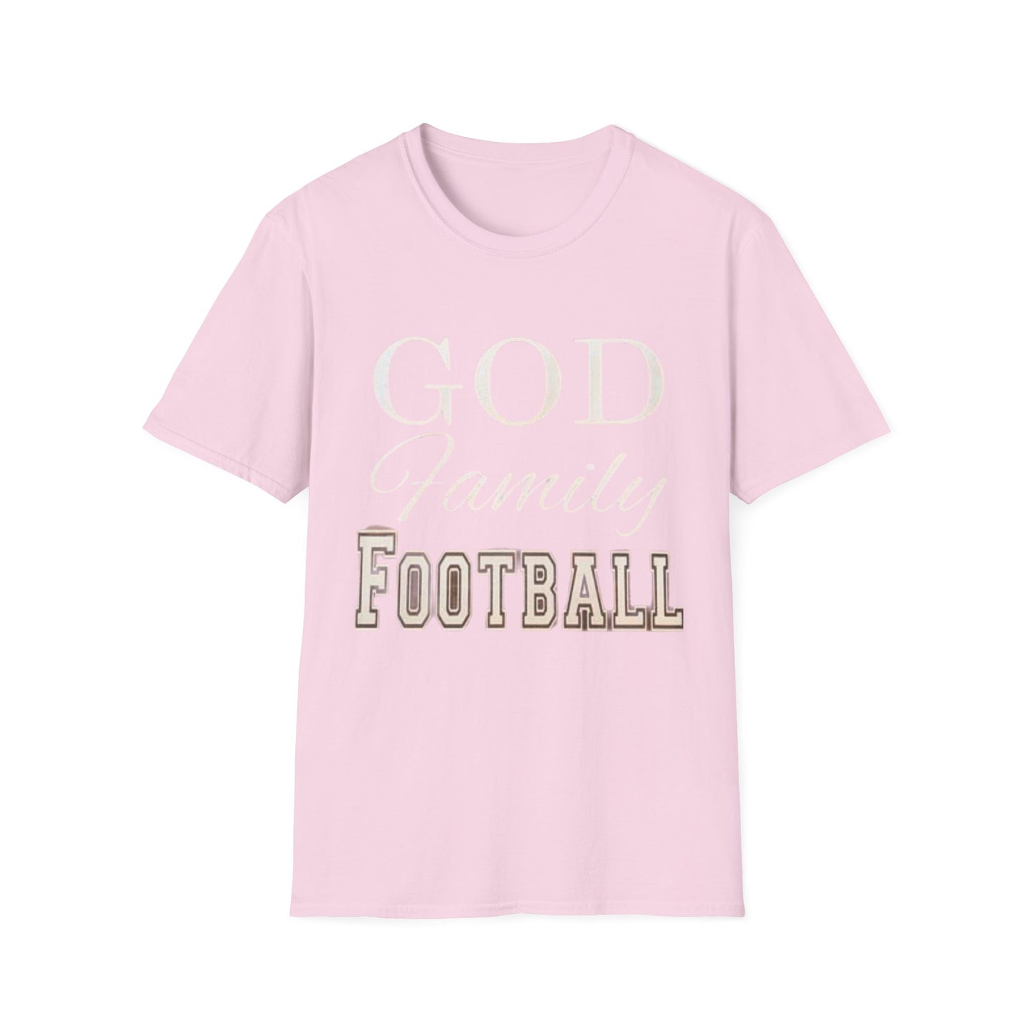 God Family Football Unisex Softstyle T-Shirt | Family Game Day Tee, Sporty Gift, Everyday Comfort, Fall Sportswear, Faith-Inspired Apparel