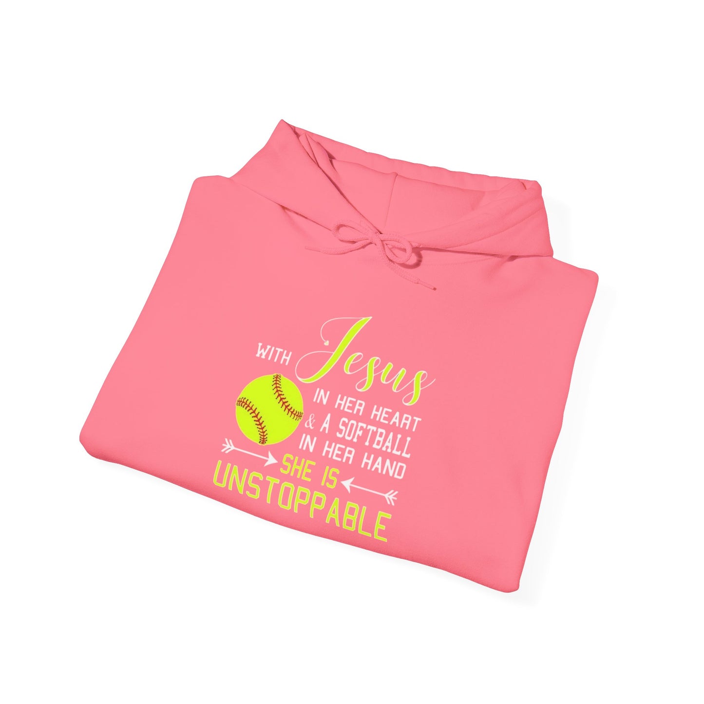 Unstoppable Faith Hooded Sweatshirt | Christian Gift for Softball Players | Inspirational Hoodie | Activewear for Women | Birthday Gift