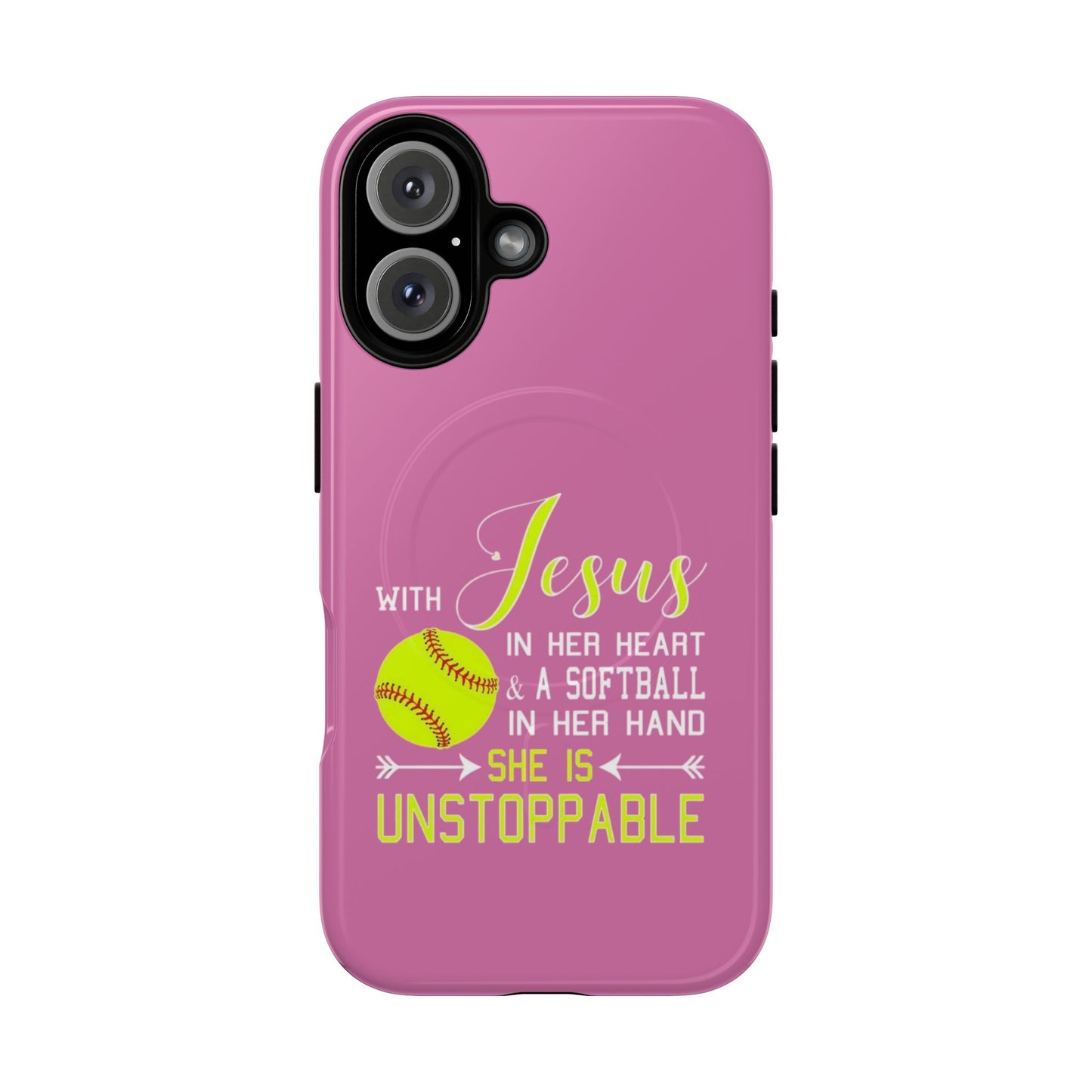 Stylish Magnetic Phone Case, Softball Lover Gift, Unstoppable Case with Jesus Design, Sports Accessory, Christian Sports Enthusiast [...]