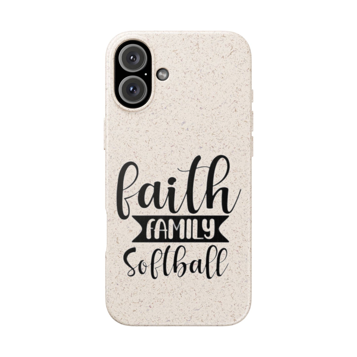 Biodegradable Softball Case - Faith Family Design, Eco-Friendly Phone Cover, Gift for Softball Lovers, Sustainable Accessory, Sports [...]