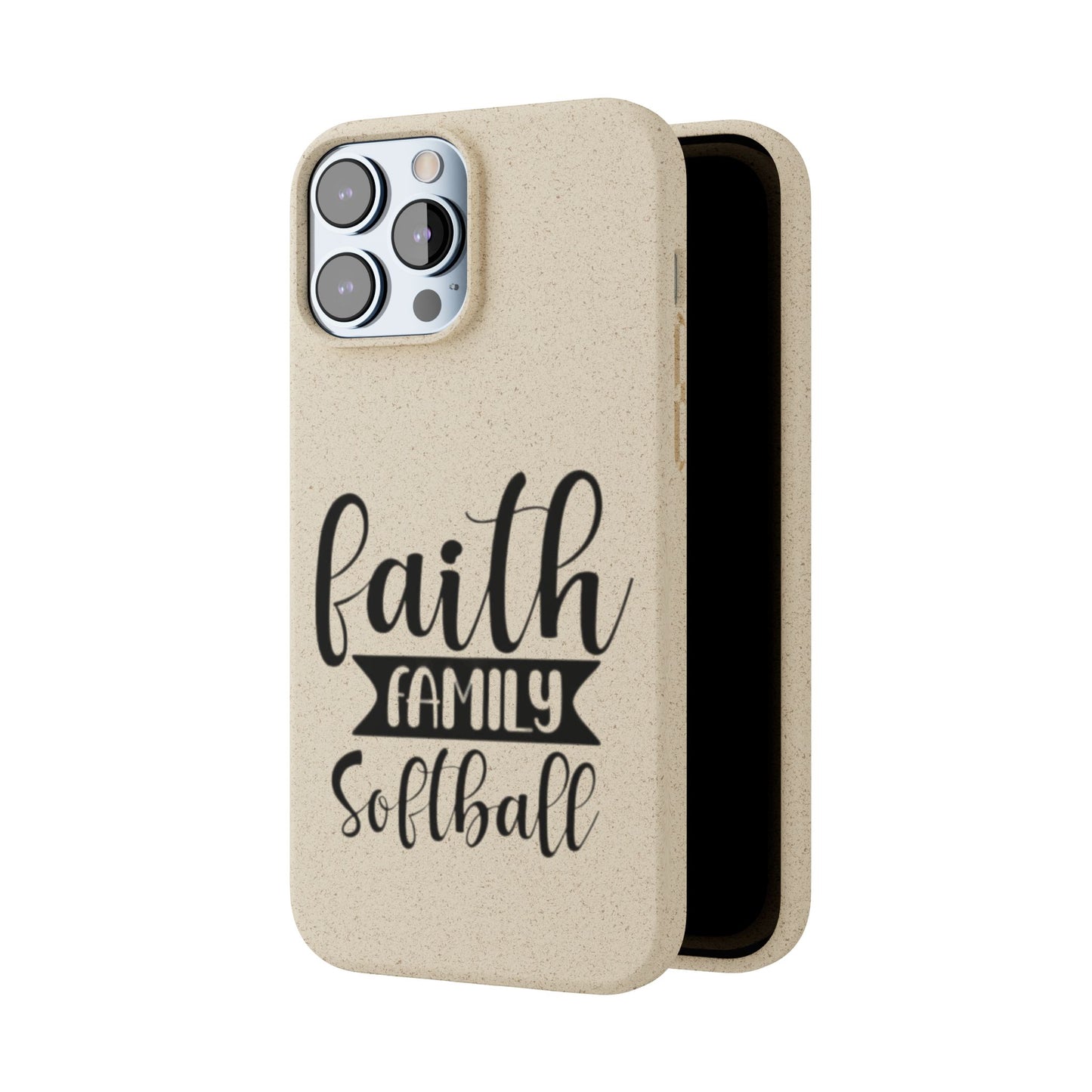 Biodegradable Softball Case - Faith Family Design, Eco-Friendly Phone Cover, Gift for Softball Lovers, Sustainable Accessory, Sports [...]