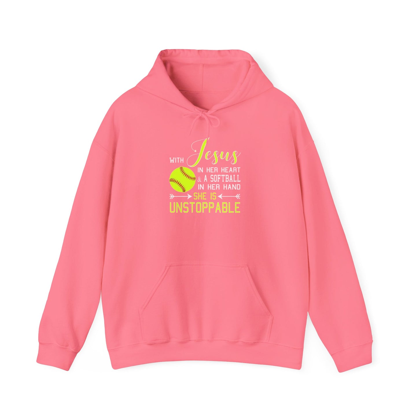 Unstoppable Faith Hooded Sweatshirt | Christian Gift for Softball Players | Inspirational Hoodie | Activewear for Women | Birthday Gift