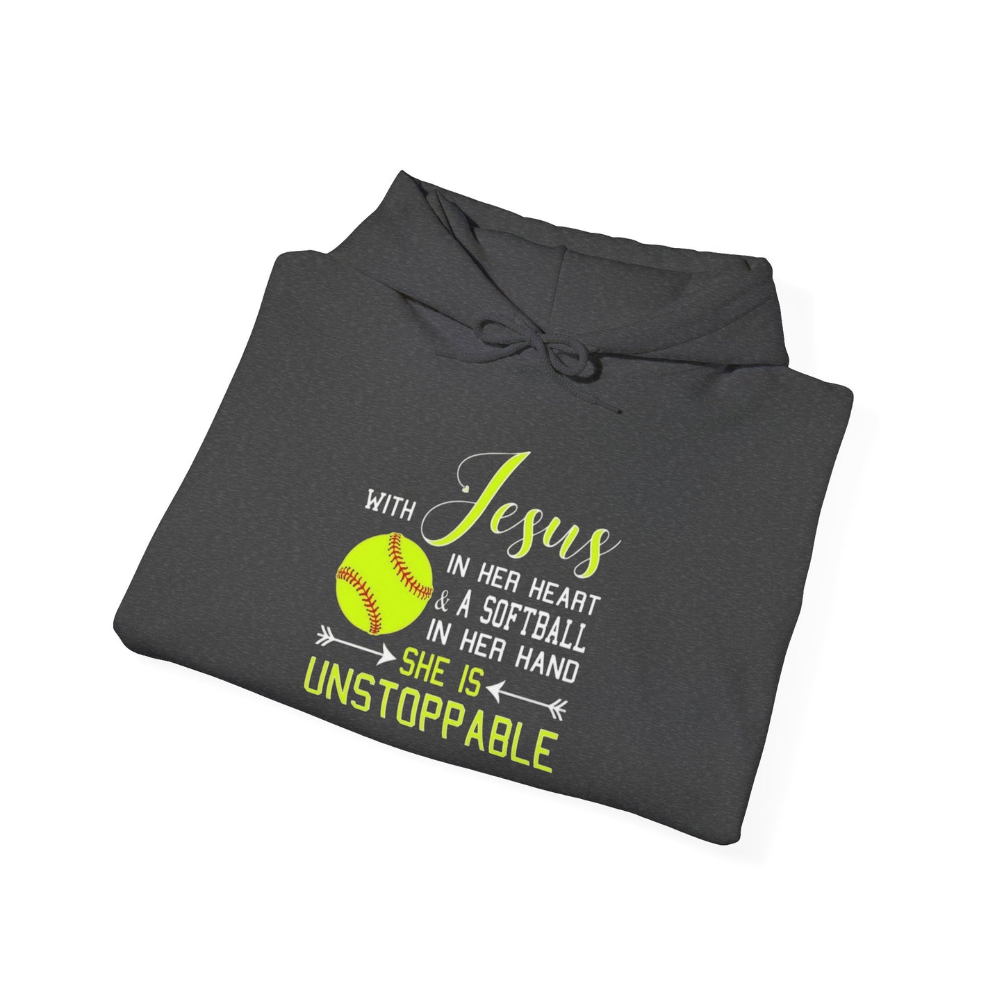 Unstoppable Faith Hooded Sweatshirt | Christian Gift for Softball Players | Inspirational Hoodie | Activewear for Women | Birthday Gift