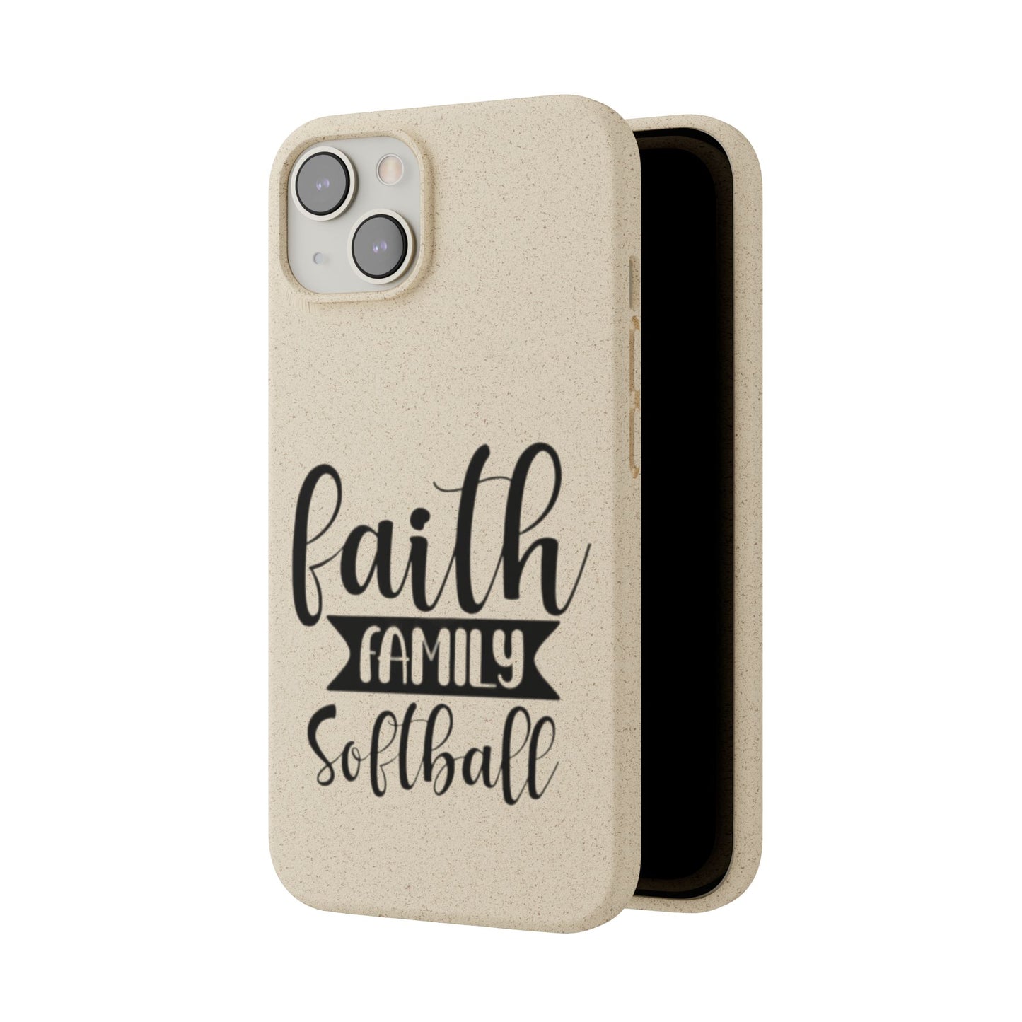 Biodegradable Softball Case - Faith Family Design, Eco-Friendly Phone Cover, Gift for Softball Lovers, Sustainable Accessory, Sports [...]