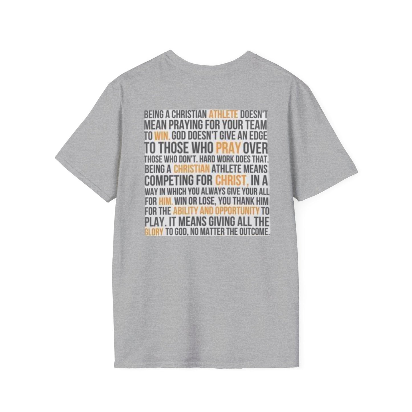 Christian Athelete T-Shirt, Inspirational Tee, Unisex Softstyle Shirt, Sports Motivational Top, Faith and Competition Apparel