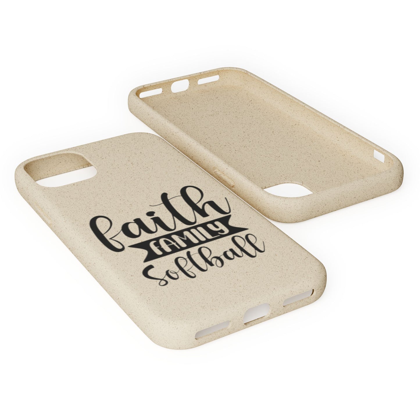 Biodegradable Softball Case - Faith Family Design, Eco-Friendly Phone Cover, Gift for Softball Lovers, Sustainable Accessory, Sports [...]