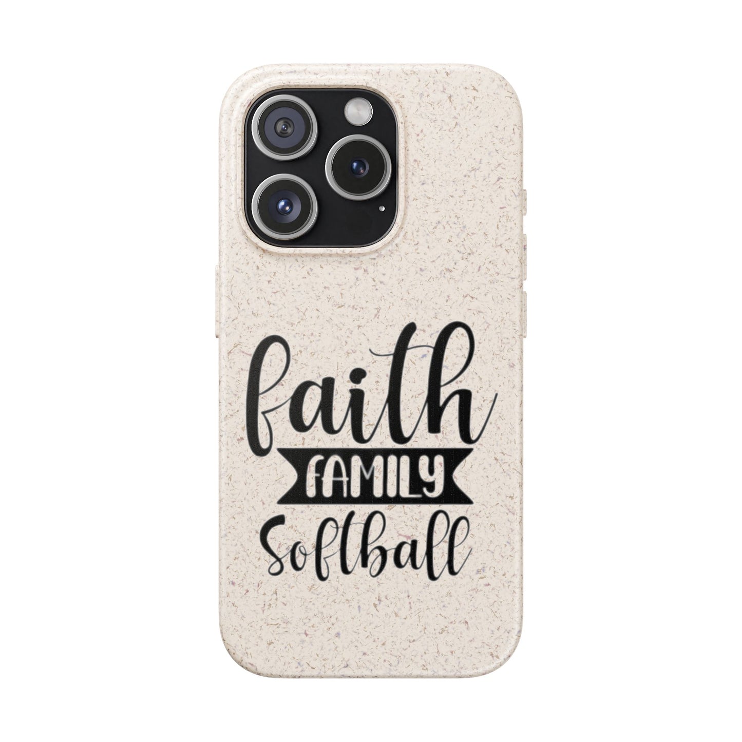 Biodegradable Softball Case - Faith Family Design, Eco-Friendly Phone Cover, Gift for Softball Lovers, Sustainable Accessory, Sports [...]