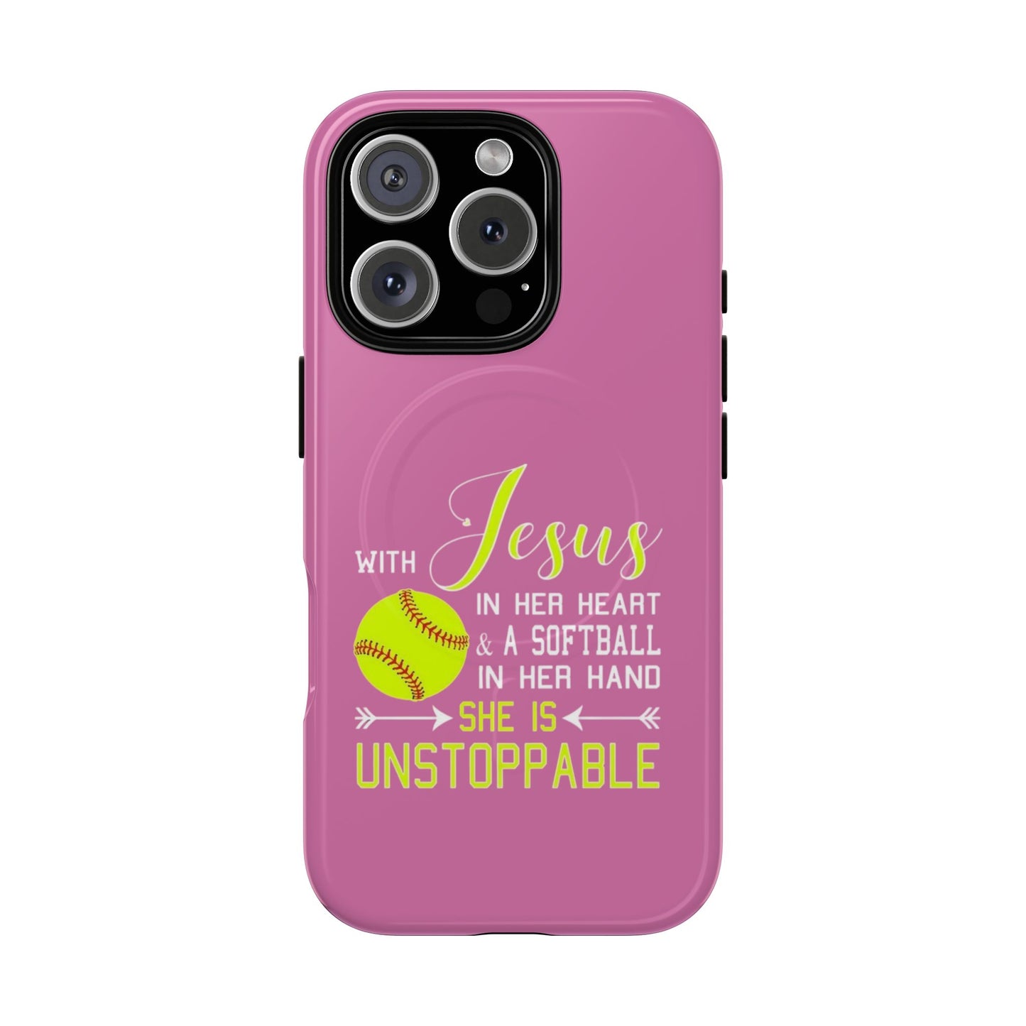 Stylish Magnetic Phone Case, Softball Lover Gift, Unstoppable Case with Jesus Design, Sports Accessory, Christian Sports Enthusiast [...]