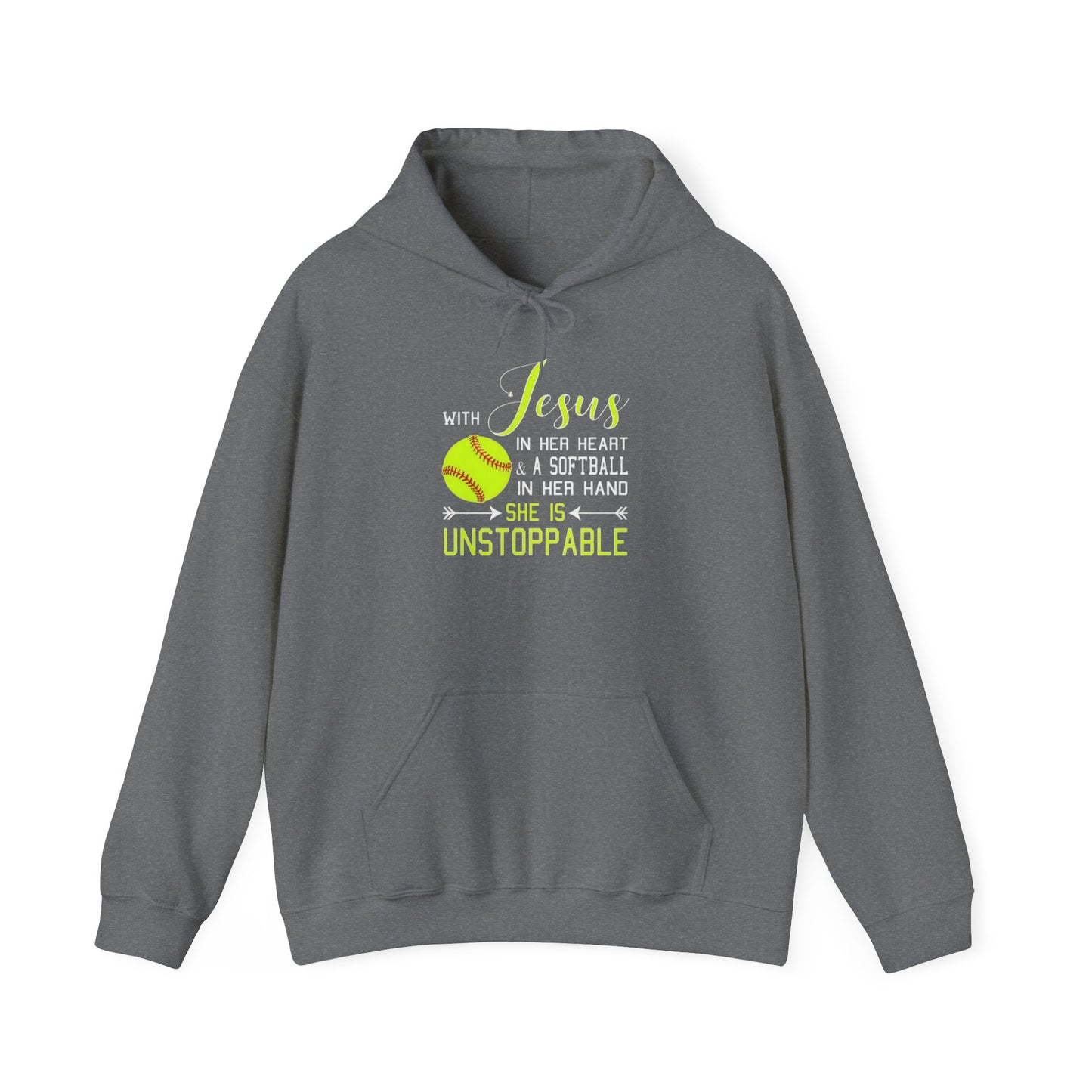 Unstoppable Faith Hooded Sweatshirt | Christian Gift for Softball Players | Inspirational Hoodie | Activewear for Women | Birthday Gift