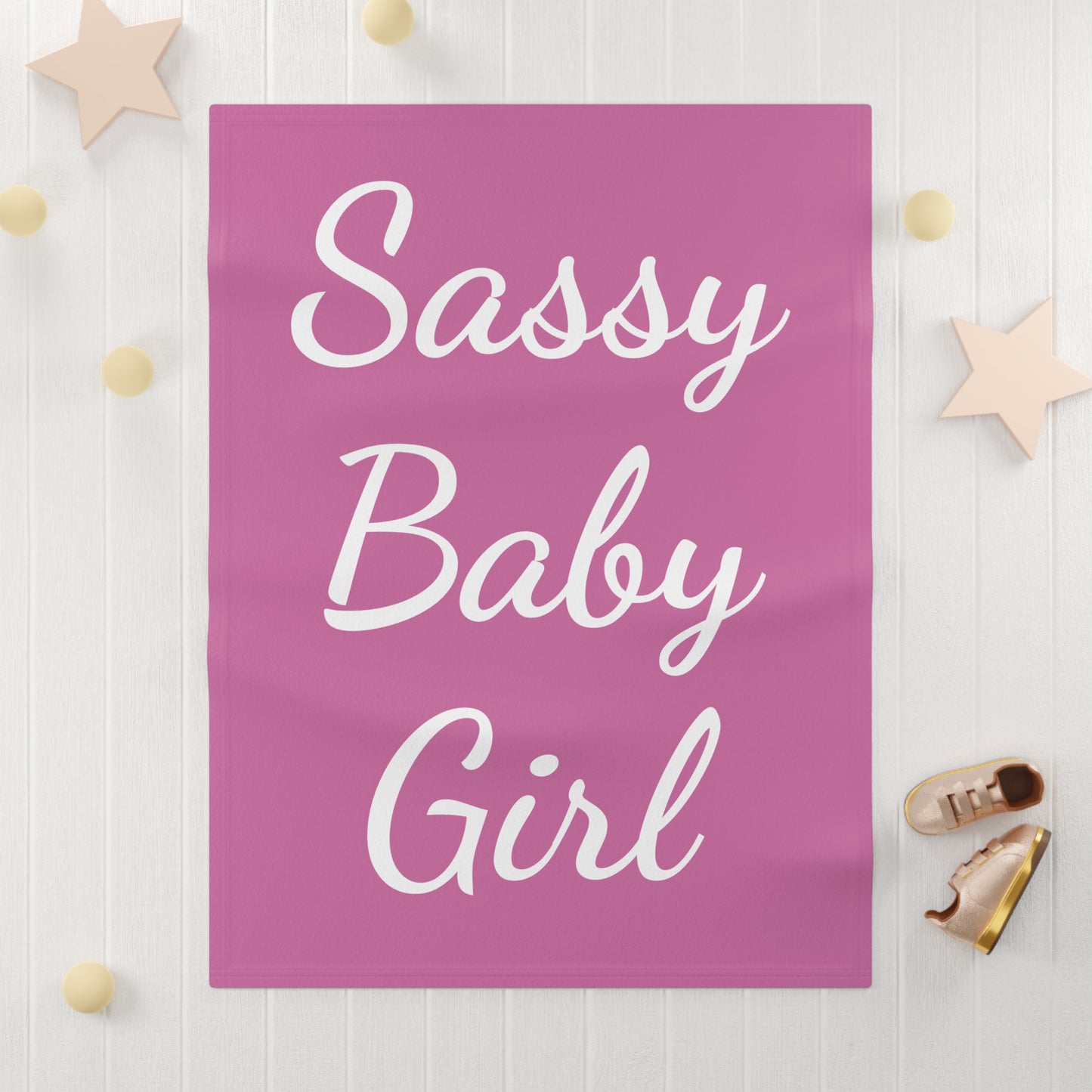Sassy Baby Fleece Blanket, Soft Baby Blanket for Girls, Nursery Decor, Baby Shower Gift, Cozy Infant Wrap