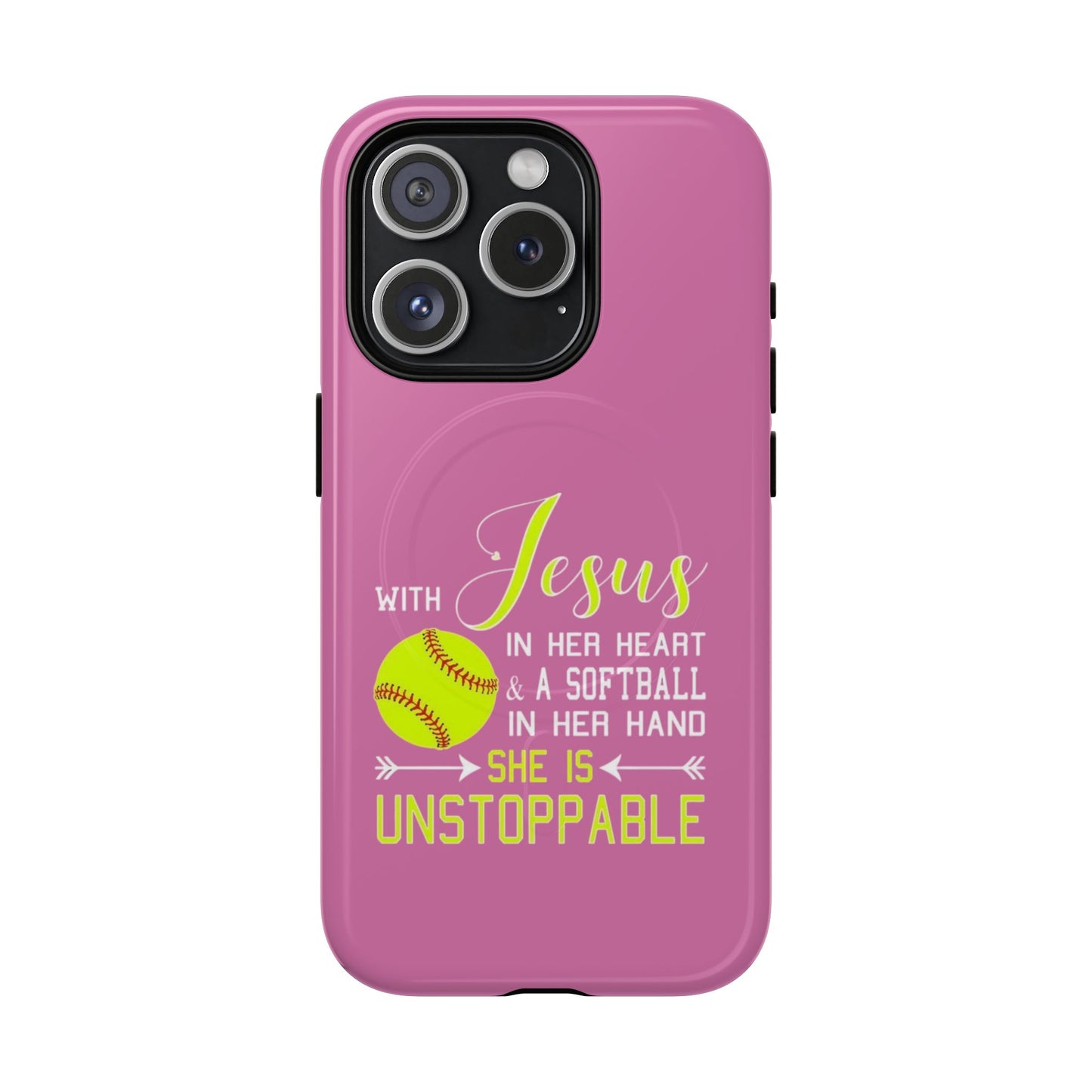 Stylish Magnetic Phone Case, Softball Lover Gift, Unstoppable Case with Jesus Design, Sports Accessory, Christian Sports Enthusiast [...]