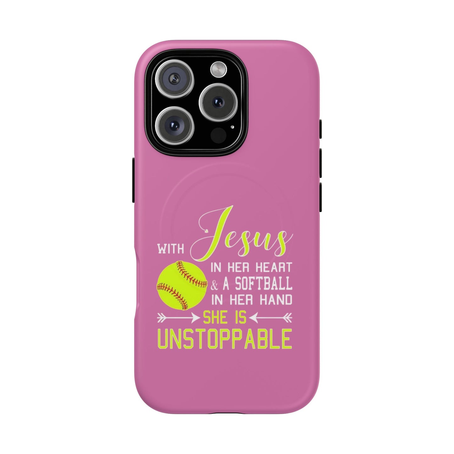 Stylish Magnetic Phone Case, Softball Lover Gift, Unstoppable Case with Jesus Design, Sports Accessory, Christian Sports Enthusiast [...]
