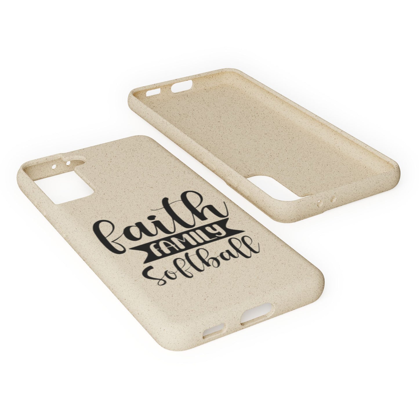 Biodegradable Softball Case - Faith Family Design, Eco-Friendly Phone Cover, Gift for Softball Lovers, Sustainable Accessory, Sports [...]