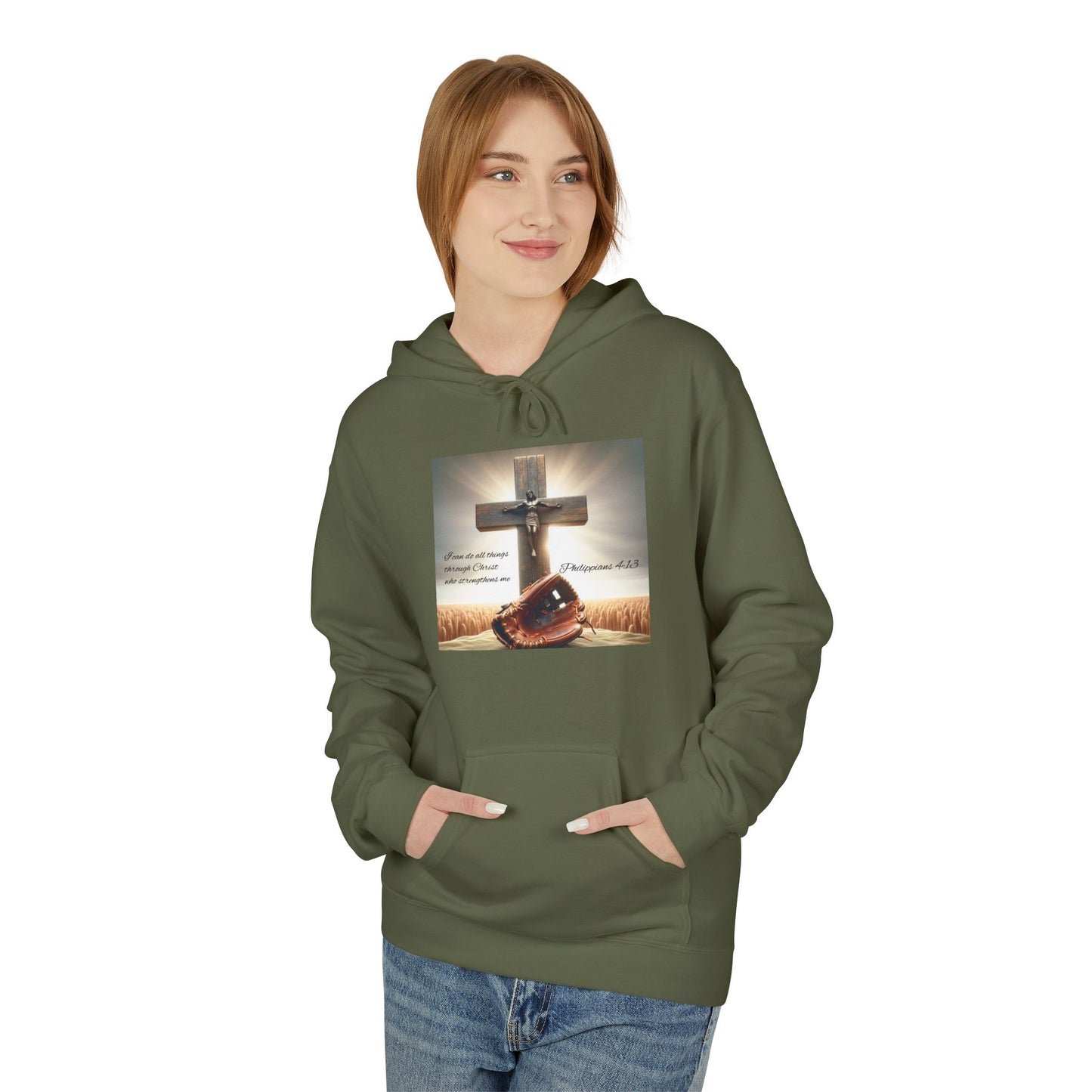Faith-Inspired Fleece Hoodie, Comfort Apparel, Religious Gift, Christian Style, Winter Warmth, Inspirational Clothing