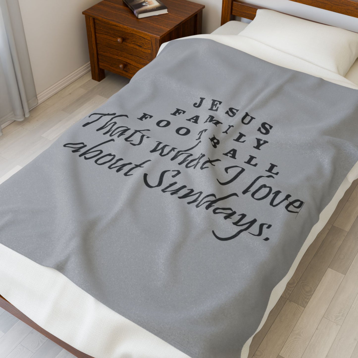 Cozy Velveteen Plush Blanket with Inspirational Sunday Quote, Perfect for Family Gatherings, Home Decor, Gifts for Football Fans, Soft [...]