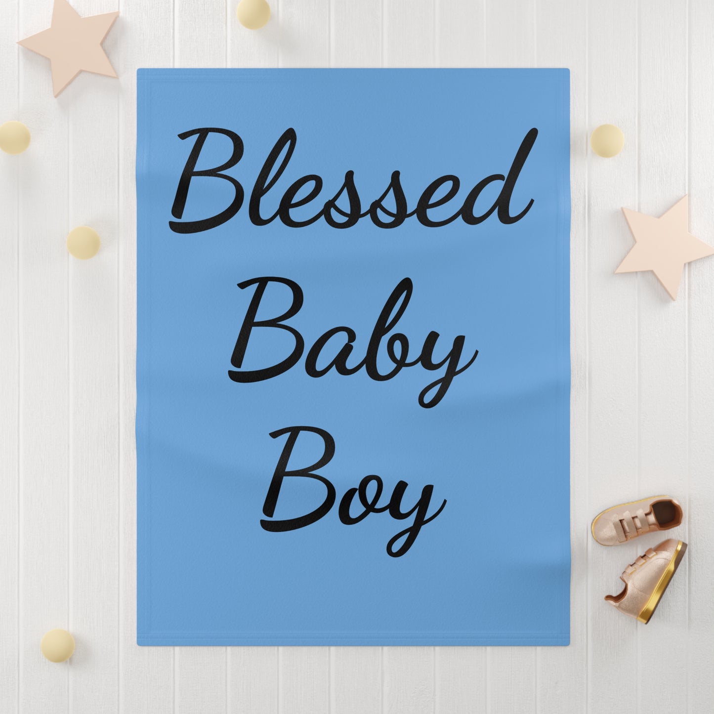 Blessed Baby Boy Fleece Blanket | Cozy Baby Gift, Newborn Nursery Decor, Shower Gift, Baby Boy Blanket, Soft Baby Blanket
